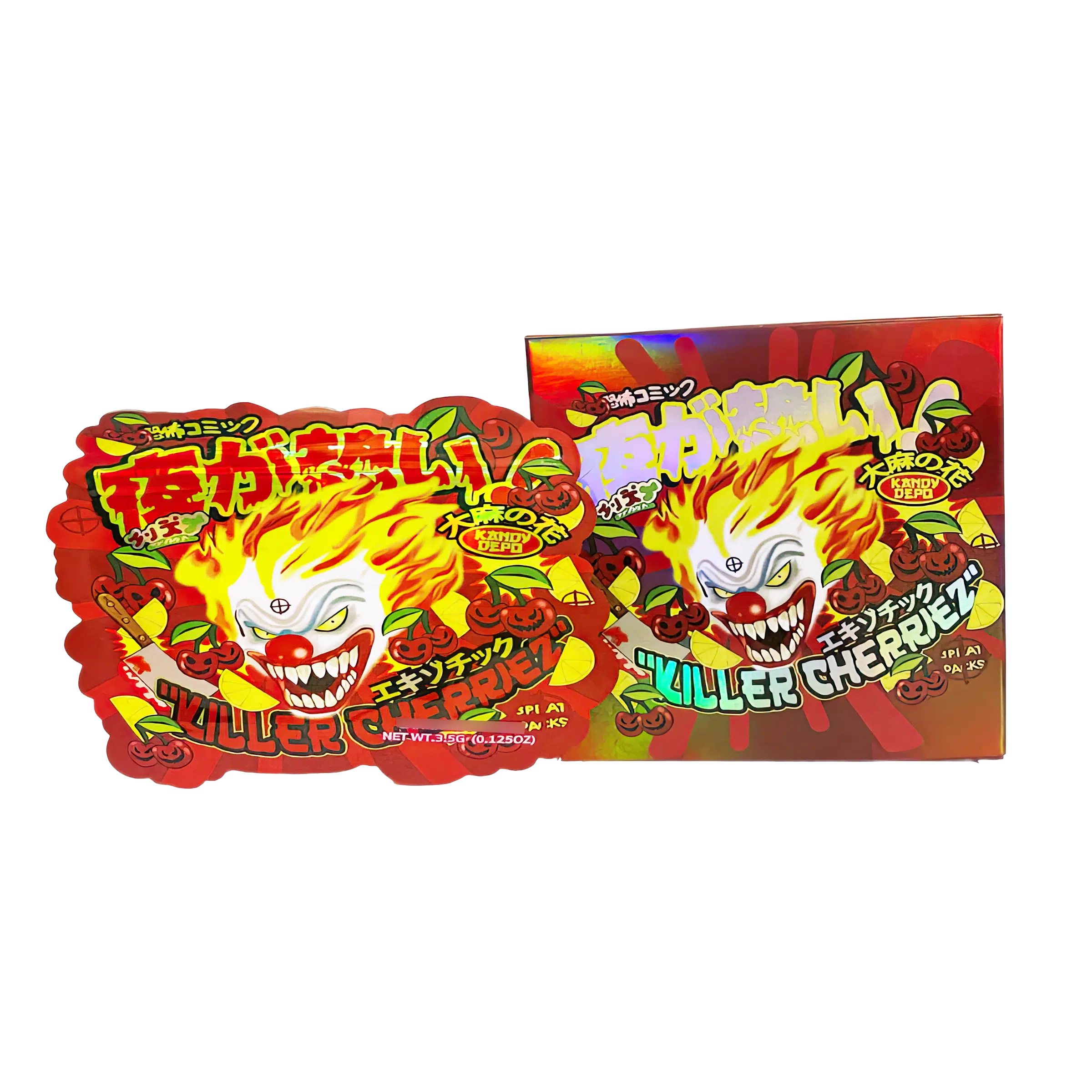 Bag-n-Box 3.5g Mylar Packaging Set (25 Count Bags + Display Boxes) - Killer Cherriez BNB-Shaped-017