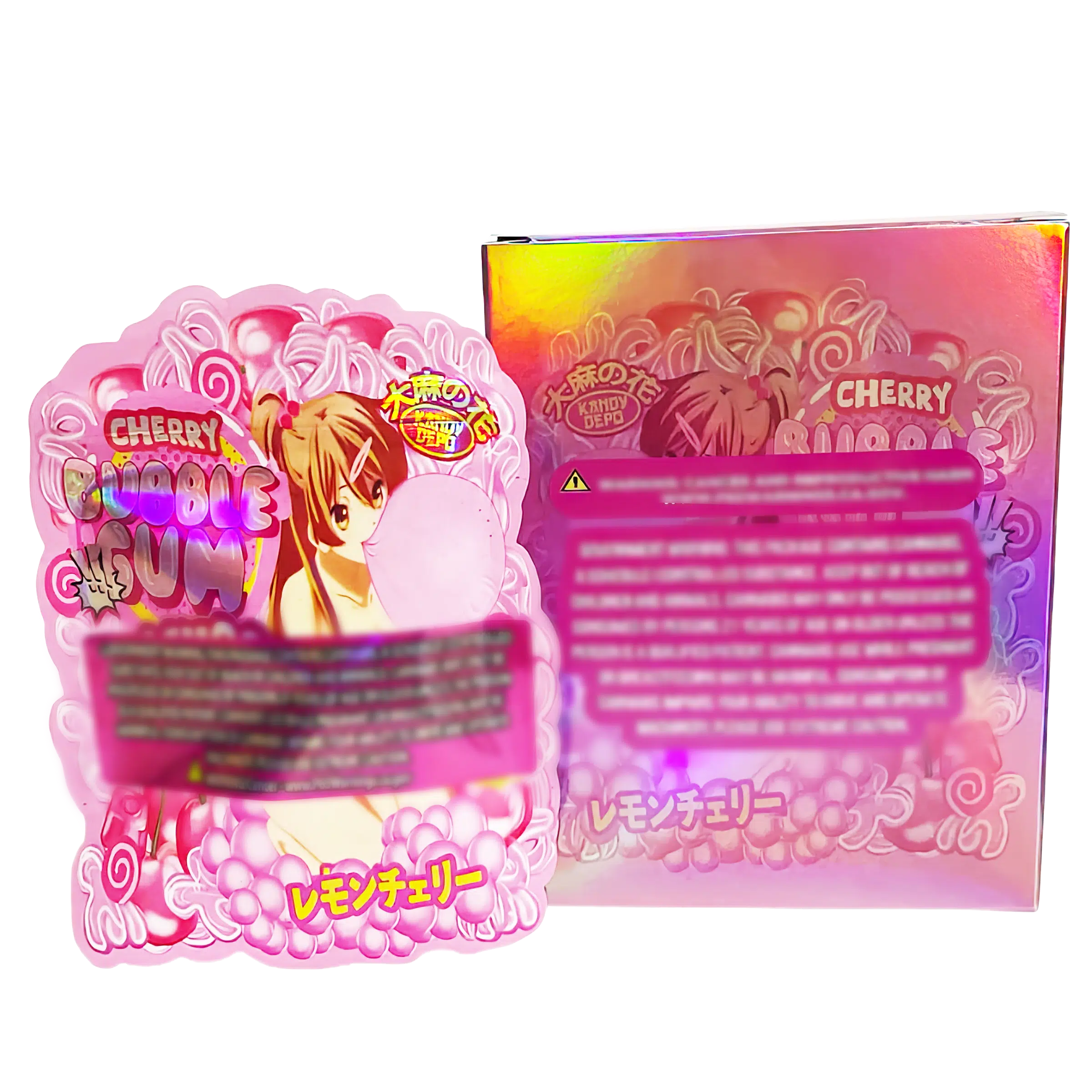 Bag-n-Box 3.5g Mylar Packaging Set (25 Count Bags + Display Boxes) - Bubble Gum Bombom BNB-Shaped-024 - Image 2