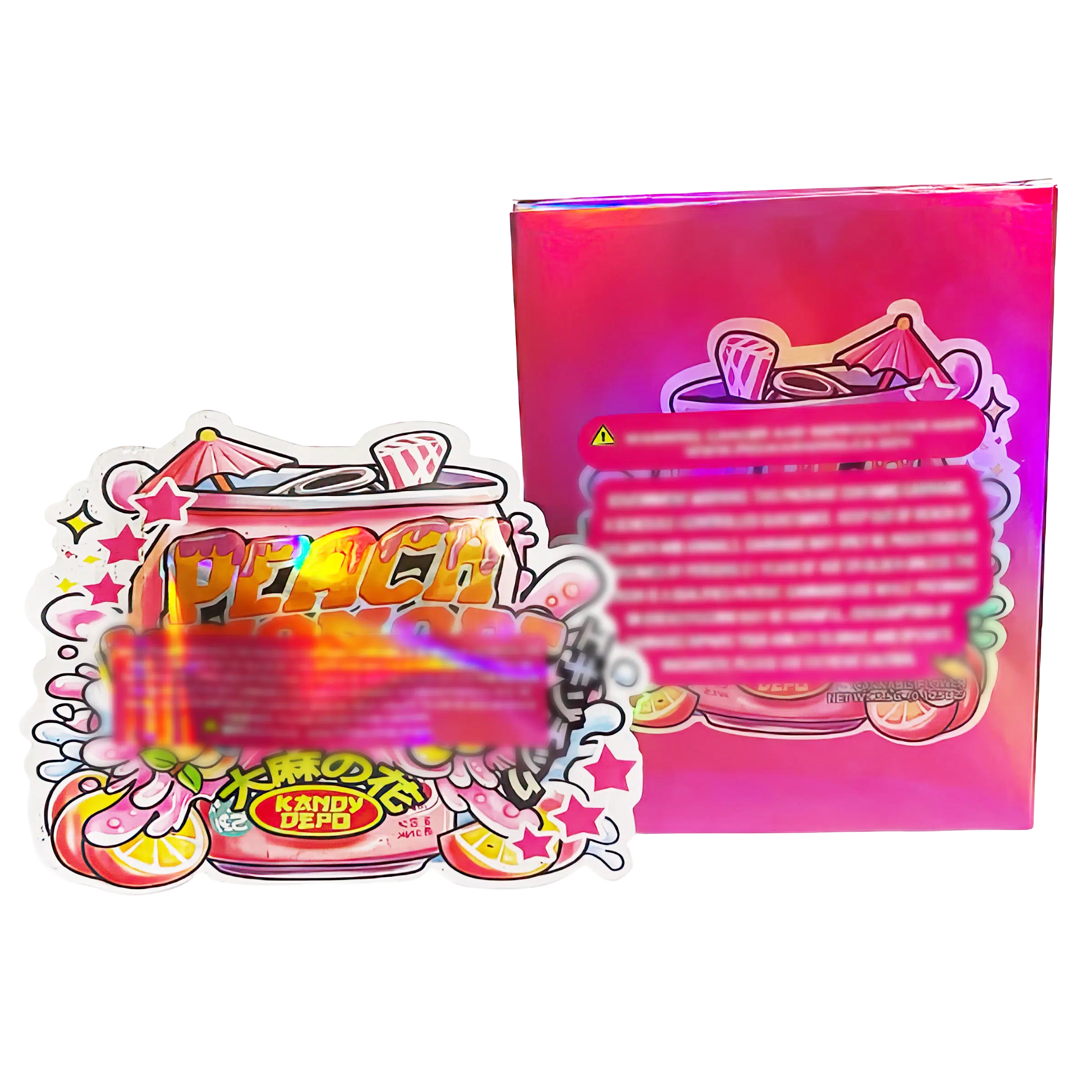 Bag-n-Box 3.5g Mylar Packaging Set (25 Count Bags + Display Boxes) - Peach Lemonade Fanta BNB-Shaped-029 - Image 2