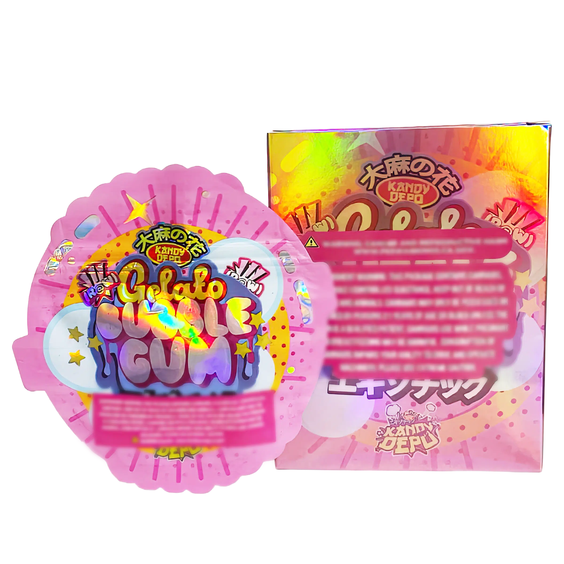 Bag-n-Box 3.5g Mylar Packaging Set (25 Count Bags + Display Boxes) - Gelato Bubble Gum BNB-Shaped-030 - Image 2