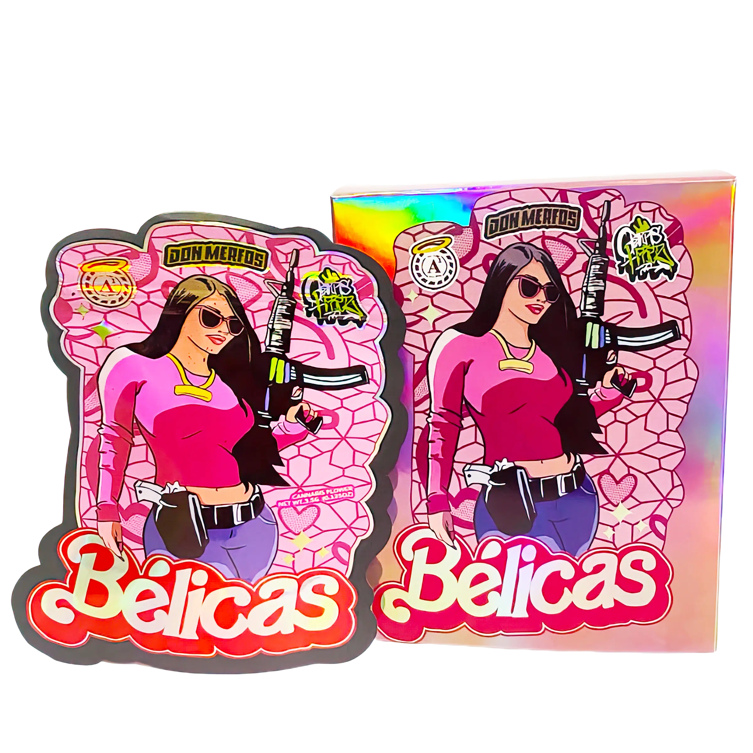 Bag-n-Box 3.5g Mylar Packaging Set (25 Count Bags + Display Boxes) - Don Merfos Belicas BNB-Shaped-035
