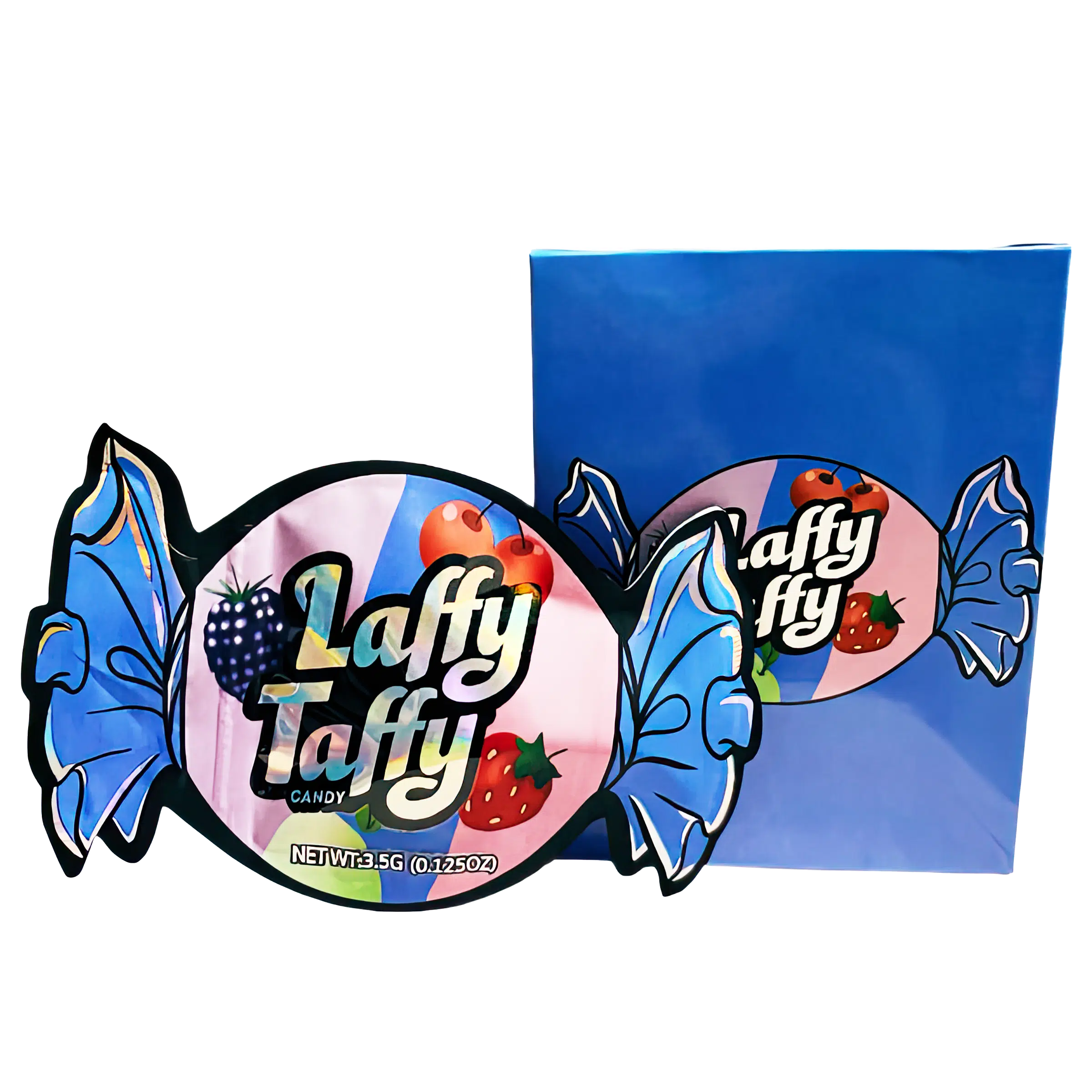 Bag-n-Box 3.5g Mylar Packaging Set (25 Count Bags + Display Boxes) - Laffy Taffy Candy BNB-Shaped-039