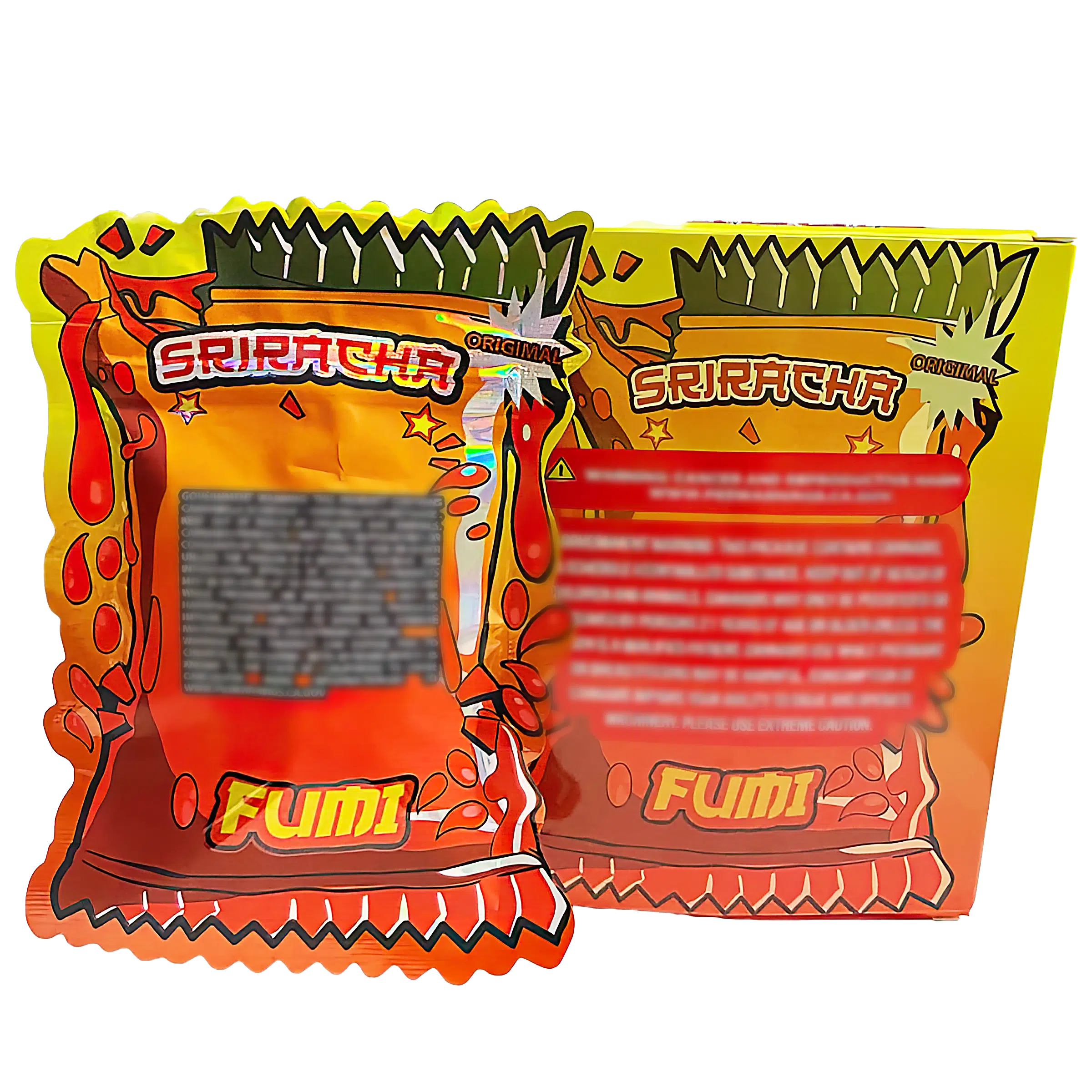 Bag-n-Box 3.5g Mylar Packaging Set (25 Count Bags + Display Boxes) - Sriracha Fumi BNB-Shaped-046 - Image 2