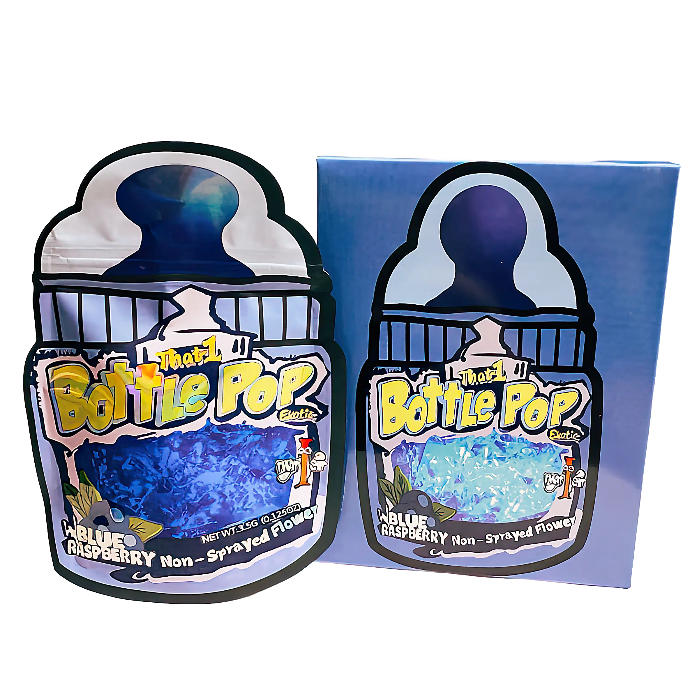 Bag-n-Box 3.5g Mylar Packaging Set (25 Count Bags + Display Boxes) - Bottle Pop BNB-Shaped-047