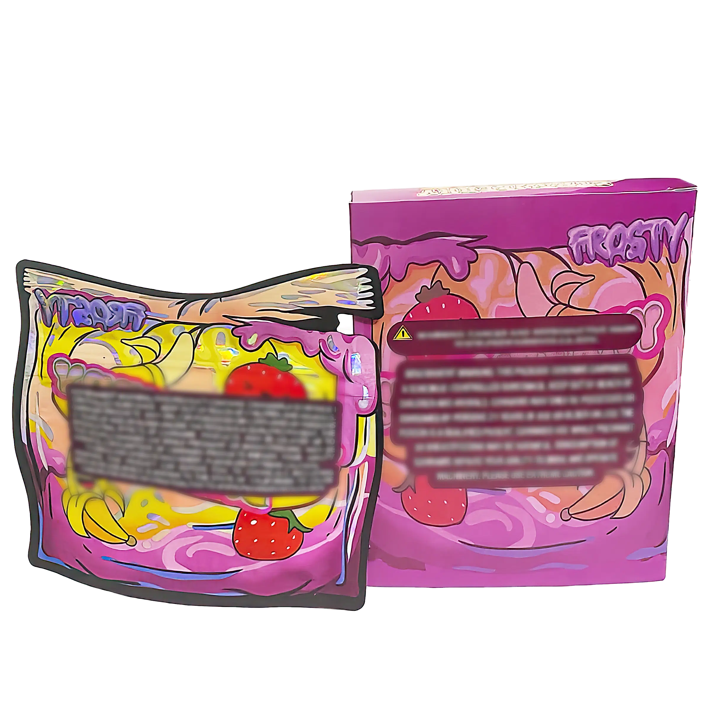 Bag-n-Box 3.5g Mylar Packaging Set (25 Count Bags + Display Boxes) - Strawberry Banana BNB-Shaped-049 - Image 2