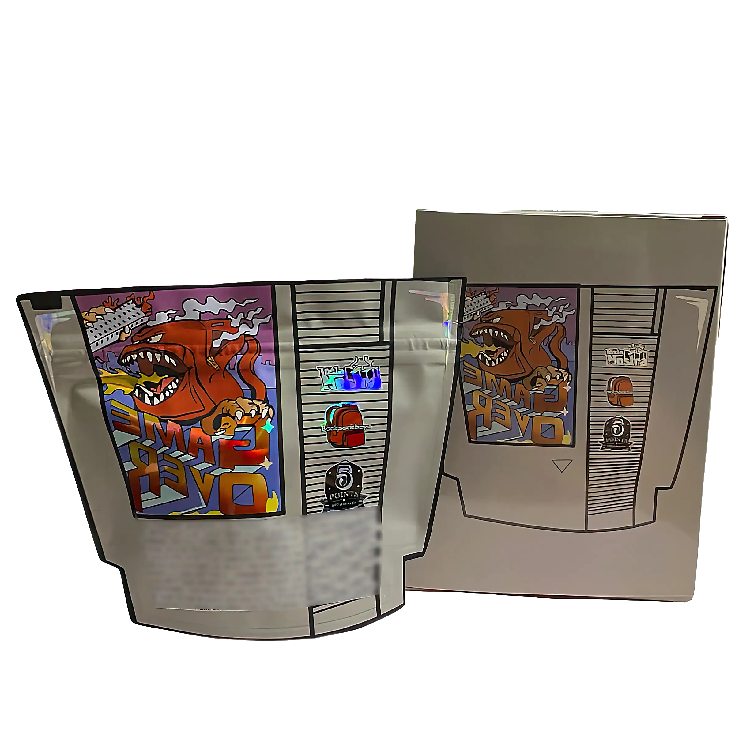 Bag-n-Box 3.5g Mylar Packaging Set (25 Count Bags + Display Boxes) - Game Over BNB-Shaped-051 - Image 2
