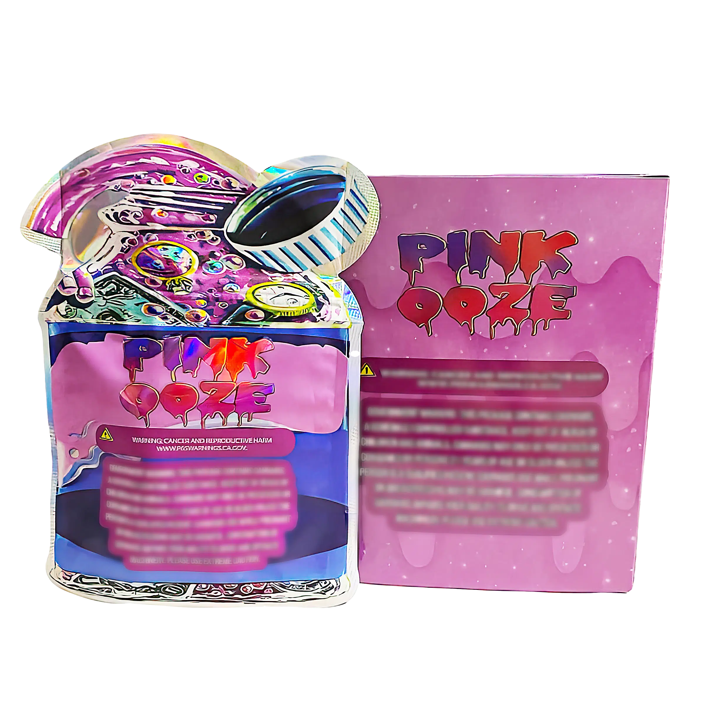 Bag-n-Box 3.5g Mylar Packaging Set (25 Count Bags + Display Boxes) - Pink Ooze BNB-Shaped-060 - Image 2