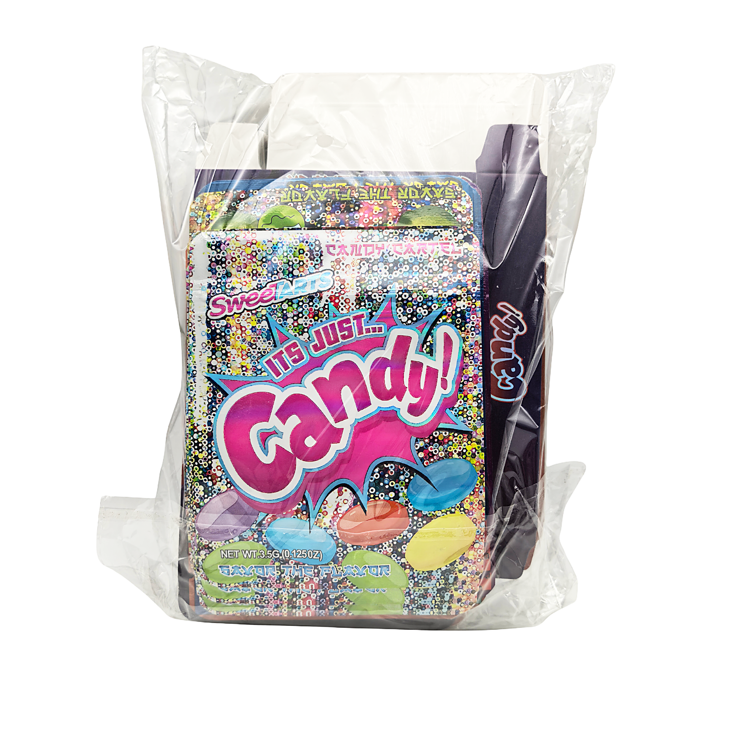 25 Pack – 3.5g Shaped Mylar Bags & Boxes Set (5 Design Mix) Its Just Candy Volume 2 - BNBM-CC2 - Image 2
