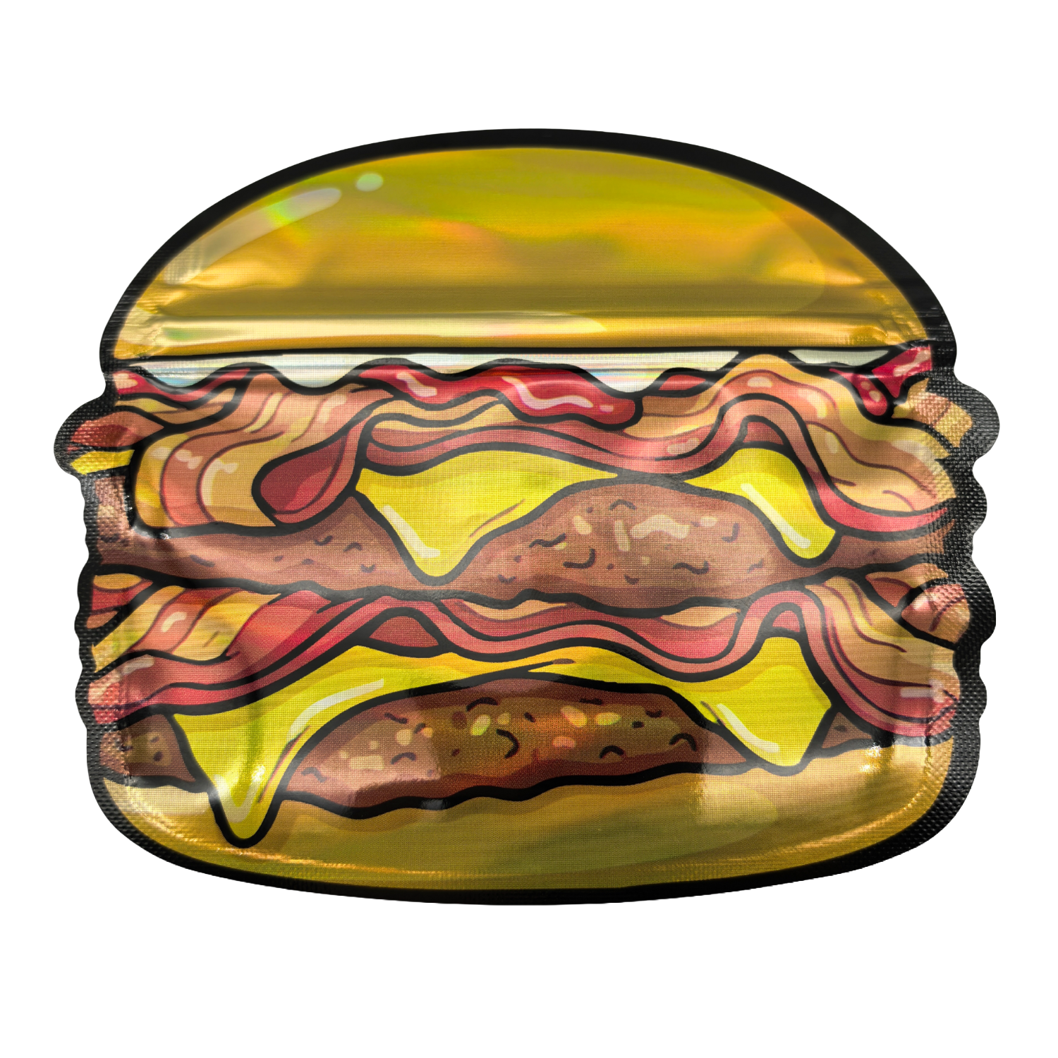 50 Pack – 3.5g Special Die Cut Shaped Mylar Bag - Zandys - BURGER-SMB-001