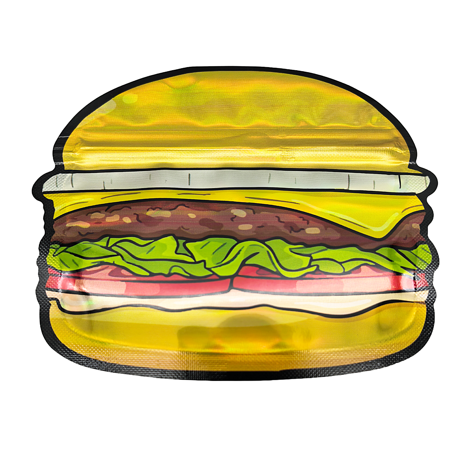 50 Pack – 3.5g Special Die Cut Shaped Mylar Bag - Za-N-Out Burger - BURGER-SMB-003