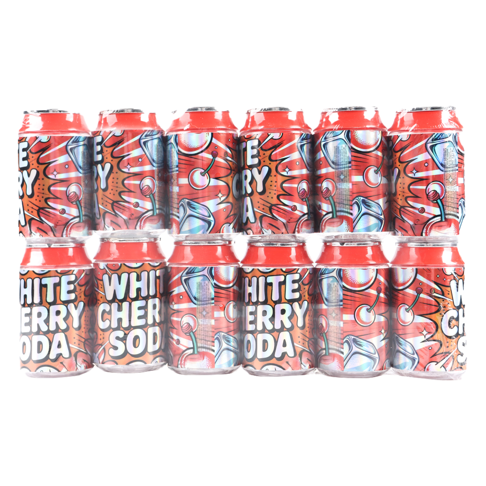 3.5g Plastic Soda Can Jar - (12 Count) White Cherry Soda CANJAR-004 - Image 2