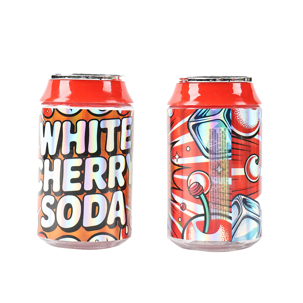 3.5g Plastic Soda Can Jar - (12 Count) White Cherry Soda CANJAR-004
