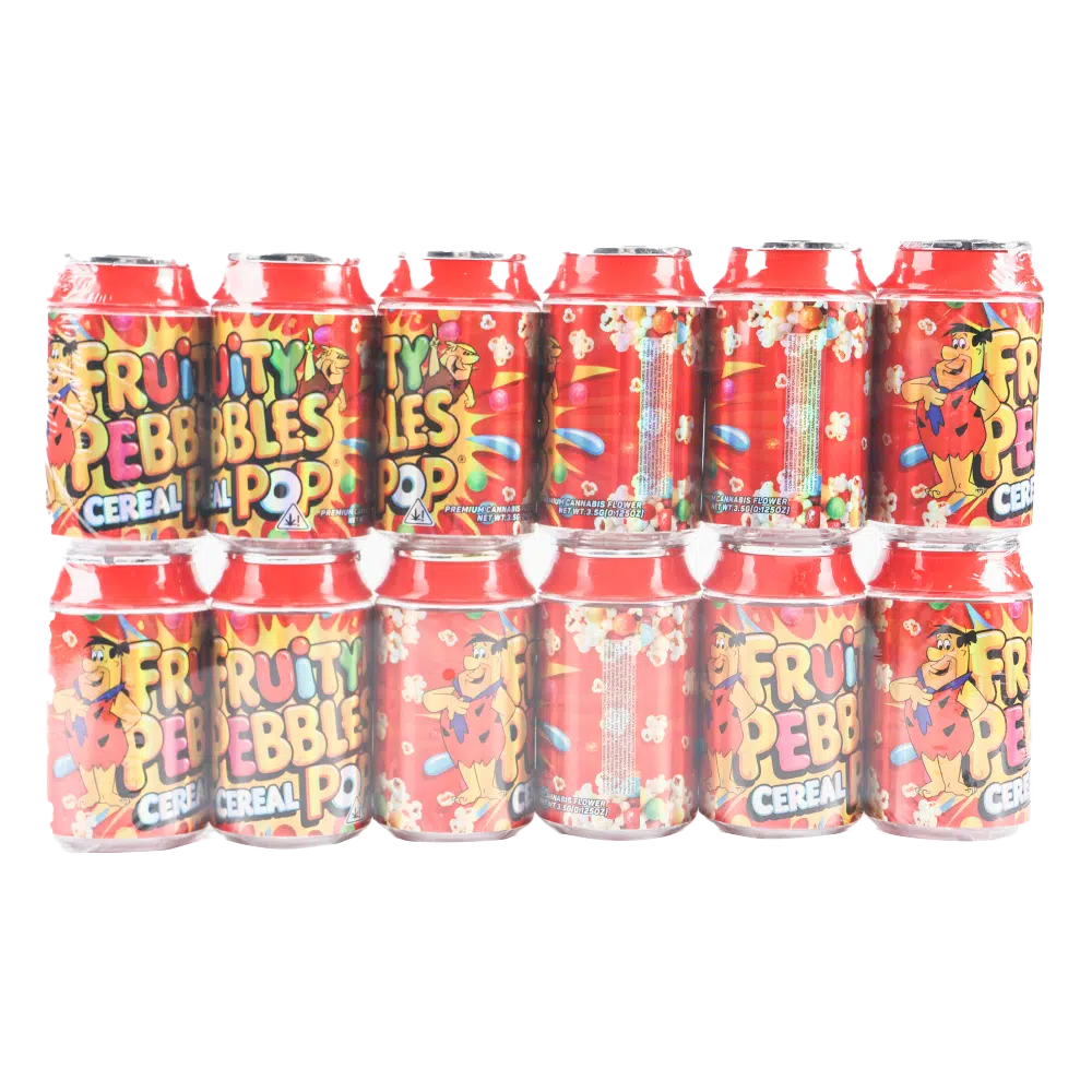 3.5g Plastic Soda Can Jar - (12 Count) Fruity Pebbles Pop CANJAR-005 - Image 2
