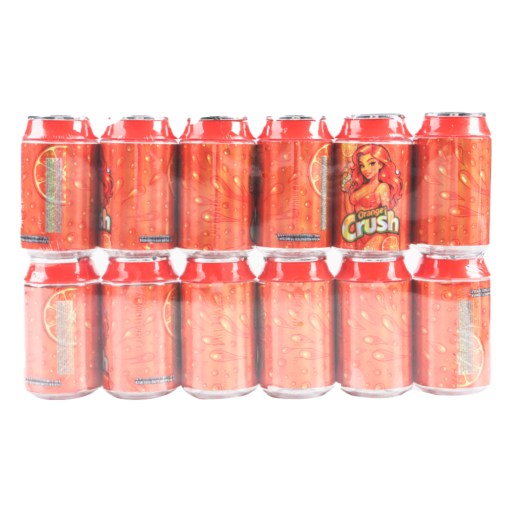 3.5g Plastic Soda Can Jar - (12 Count) Orange Crush CANJAR-009 - Image 2