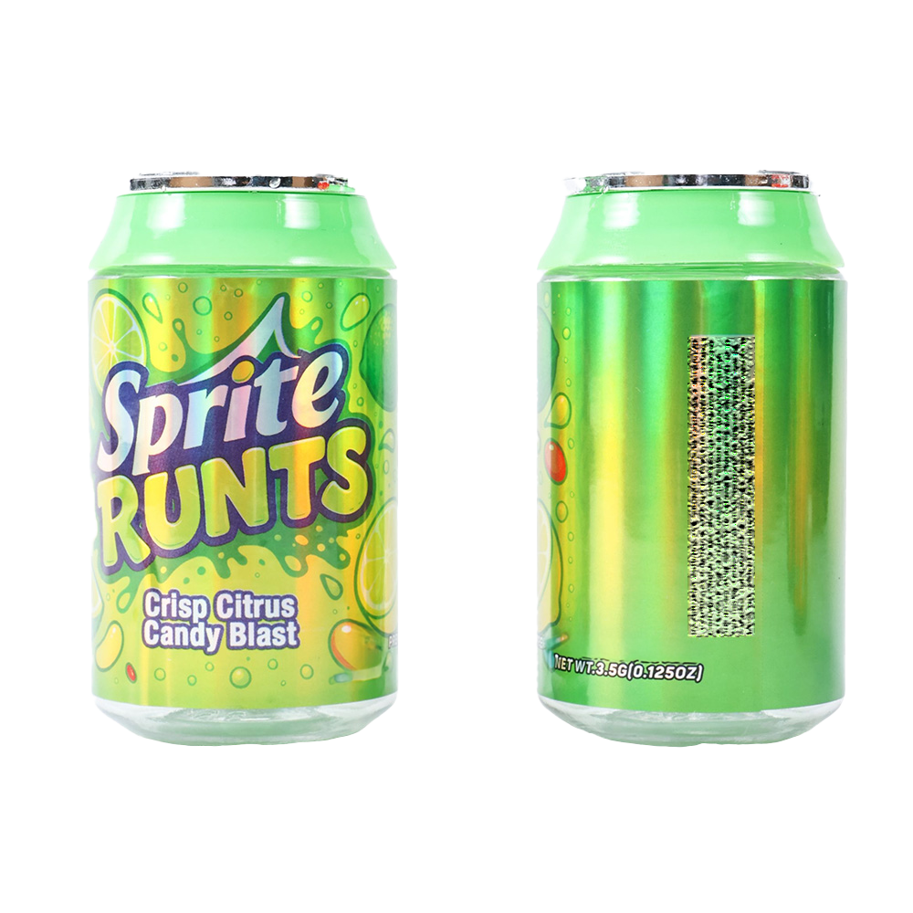 3.5g Plastic Soda Can Jar - (12 Count) Sprite Runts CANJAR-010