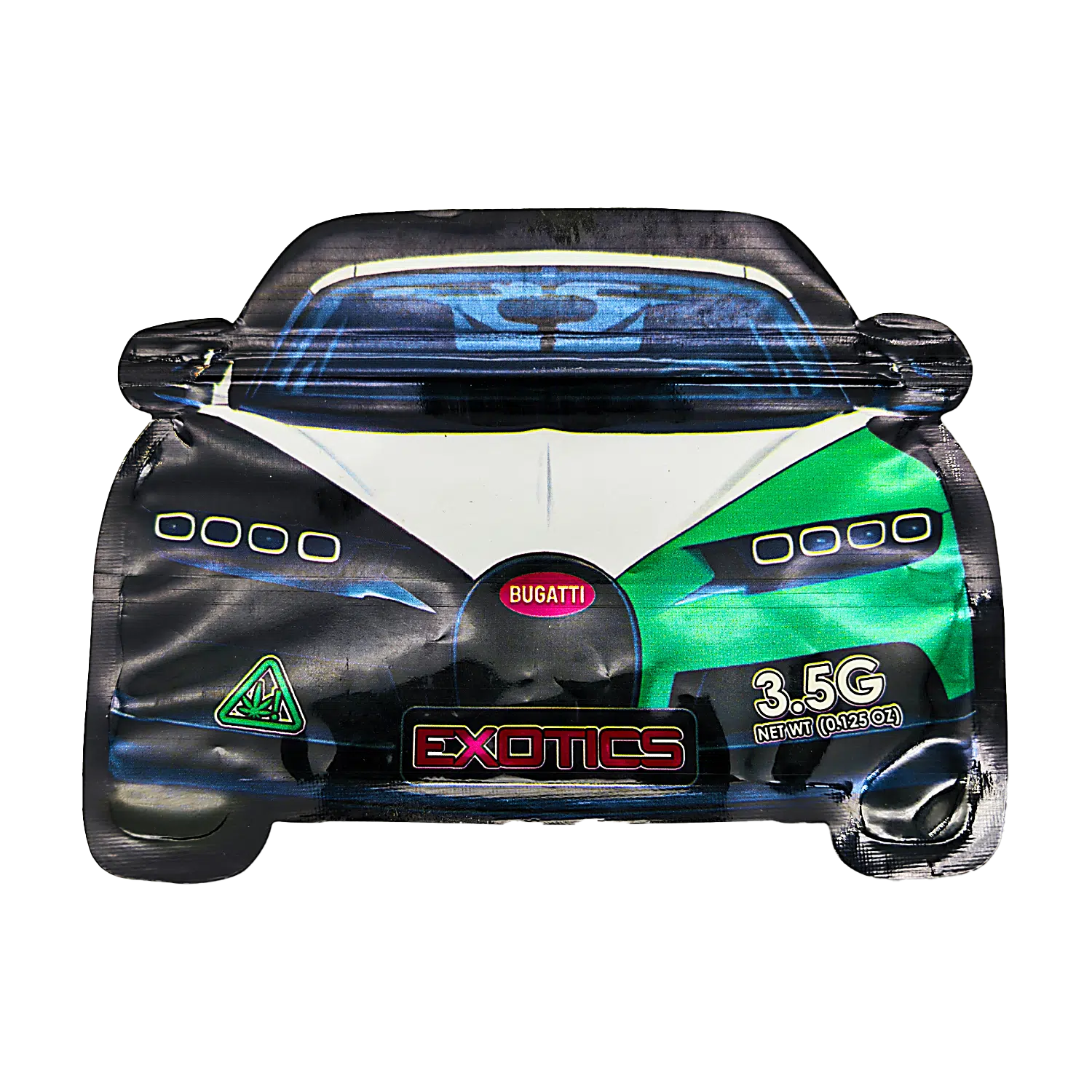 3.5g Die Cut Shaped Mylar Bag - (50 Count) Car White Bugatti CARSMB-35-004