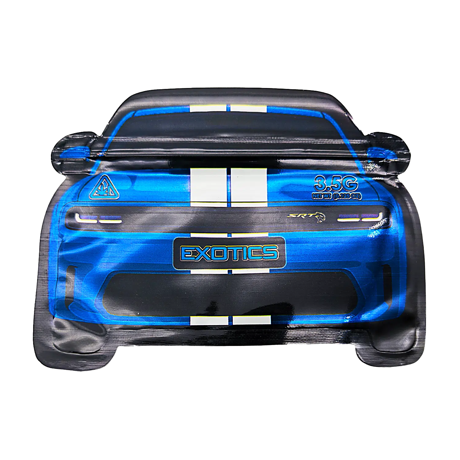 3.5g Die Cut Shaped Mylar Bag - (50 Count) Car Dodge SRT CARSMB-35-011