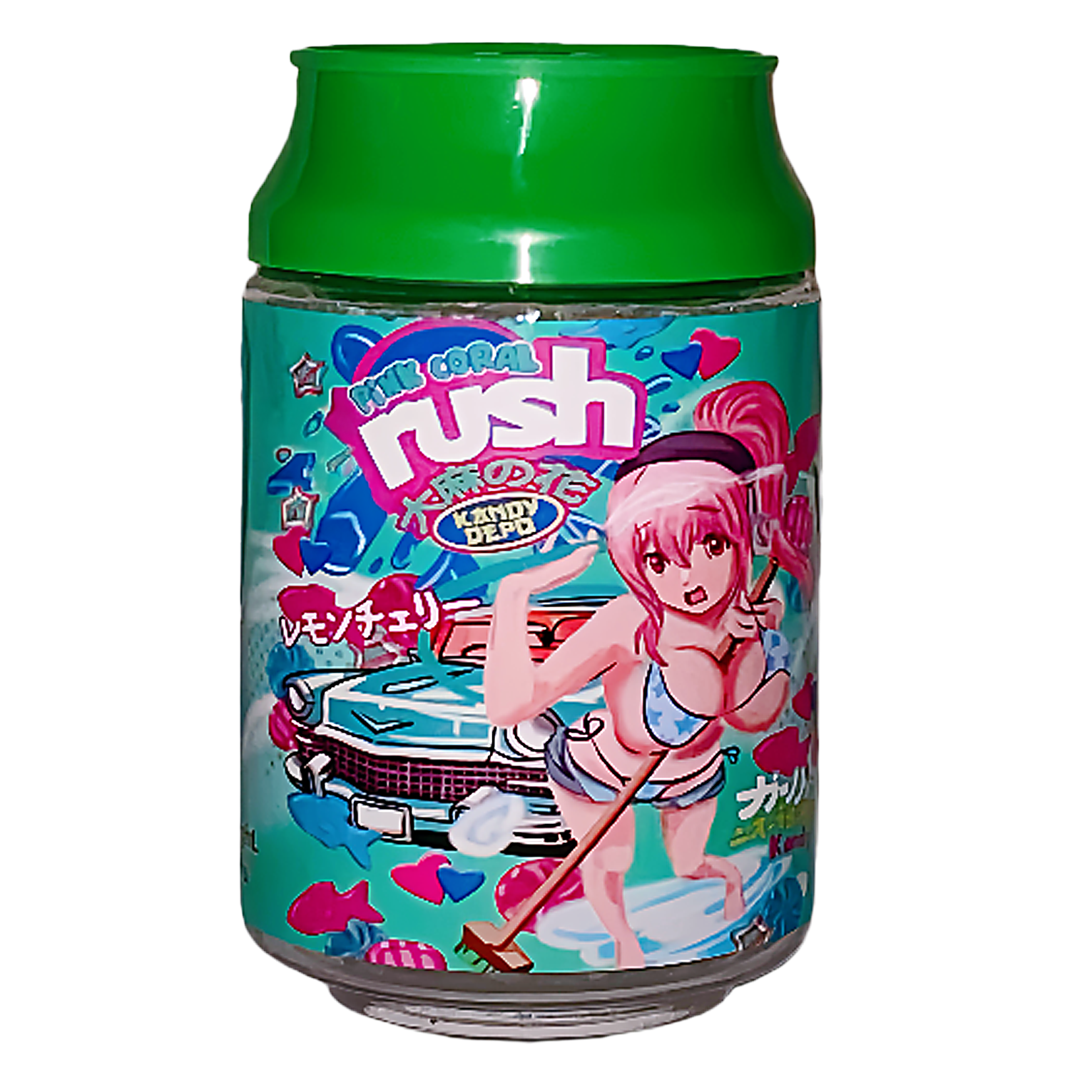 3.5g Plastic Soda Can Jar - (12 Count) Pink Coral Rush CJ-35-006