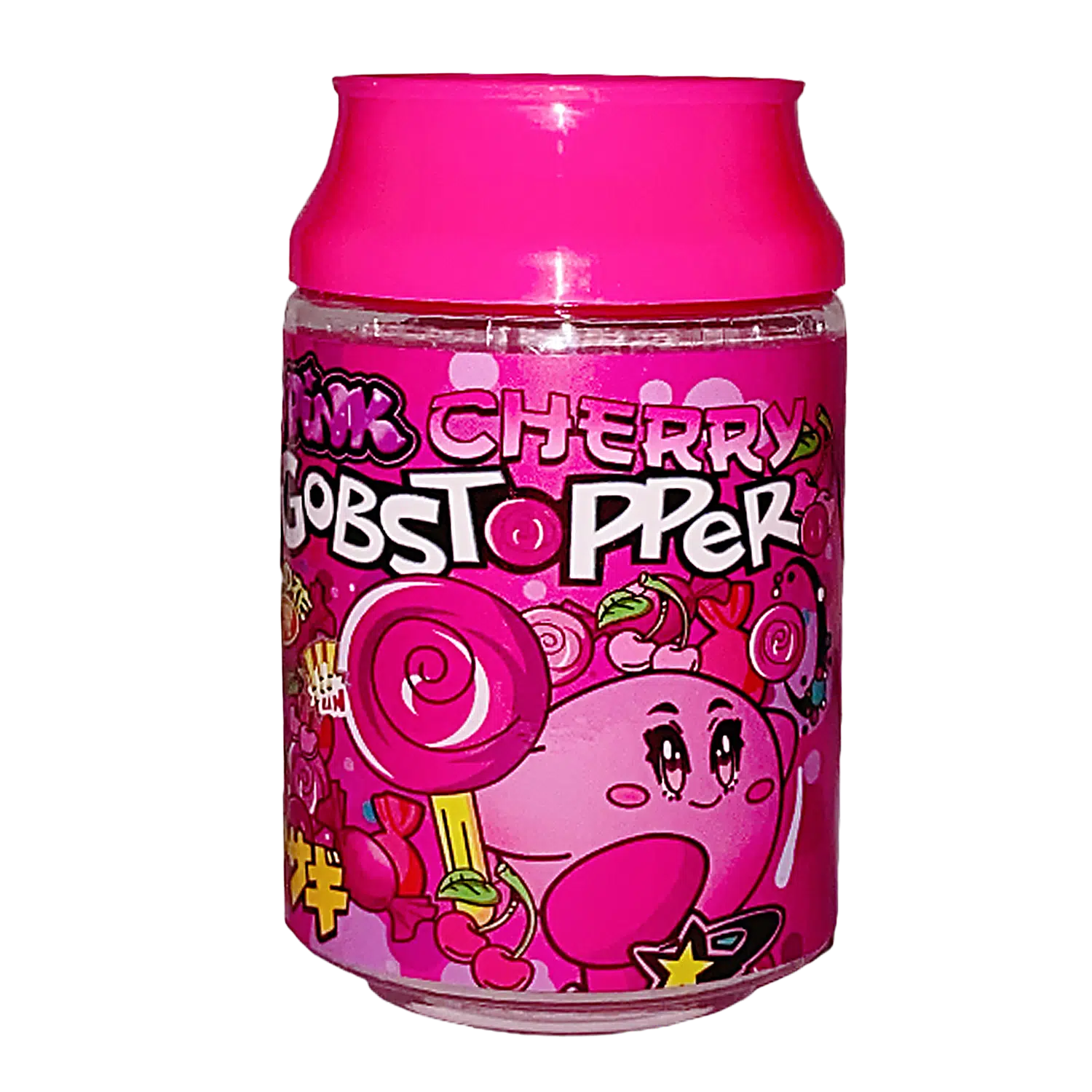 3.5g Plastic Soda Can Jar - (12 Count) Pink Cherry Gobstopper CJ-35-010