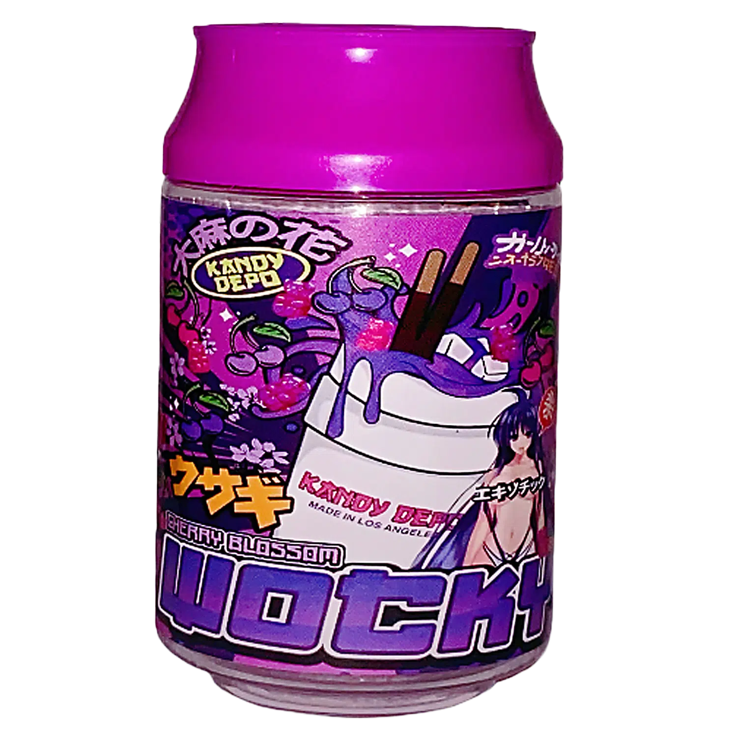 3.5g Plastic Soda Can Jar - (12 Count) Cherry Blossom Wocky CJ-35-023