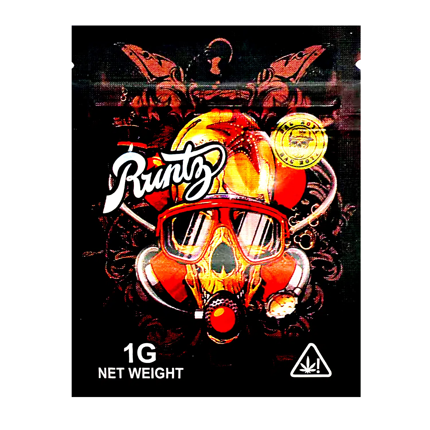 1 Gram Mylar Bag – Premium Smell-Proof Flower Packaging - Rutnz Skull Mask (100 Count) CMB-1G-106
