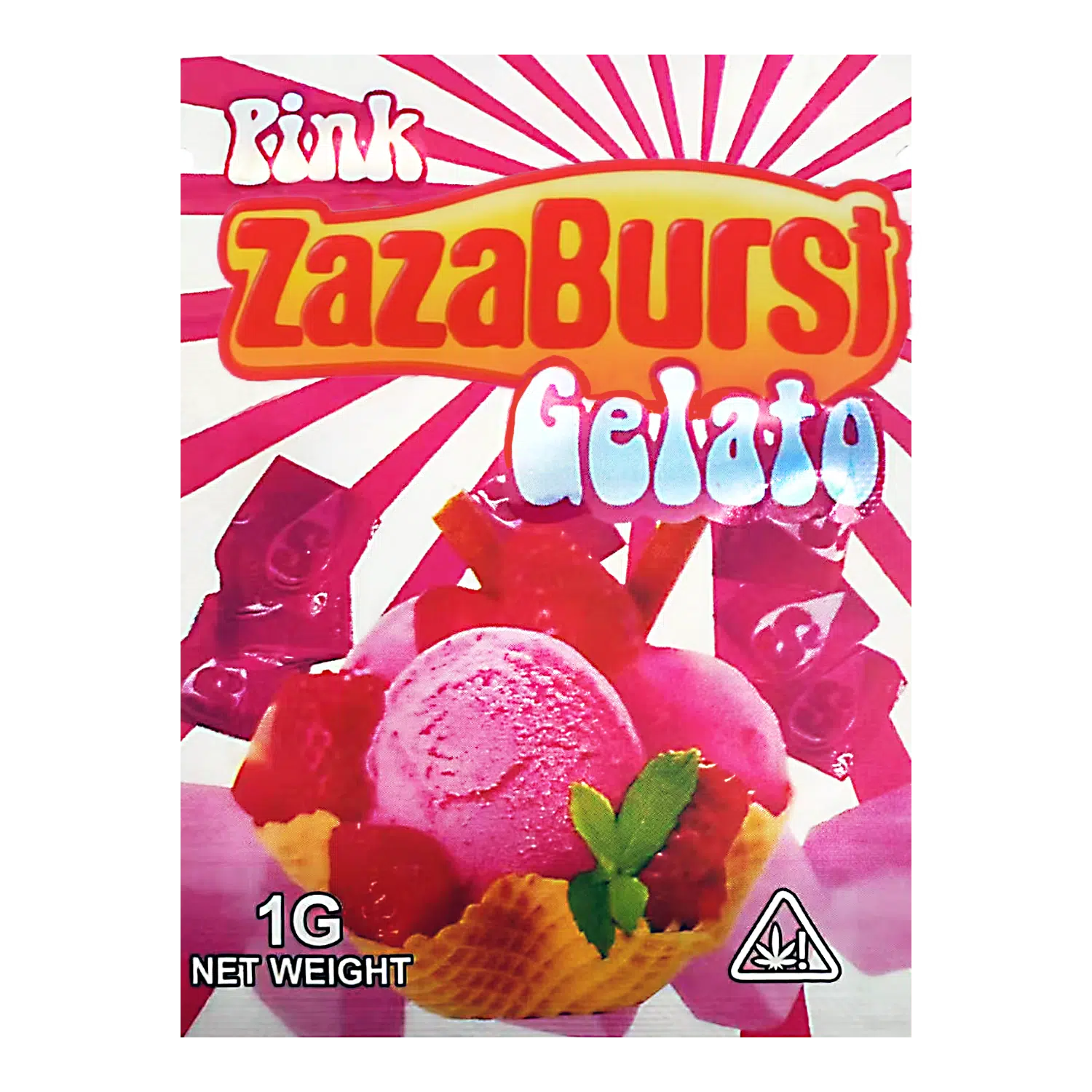 1 Gram Mylar Bag – Premium Smell-Proof Flower Packaging - Pink Zazaburst Gelato (100 Count) CMB-1G-111