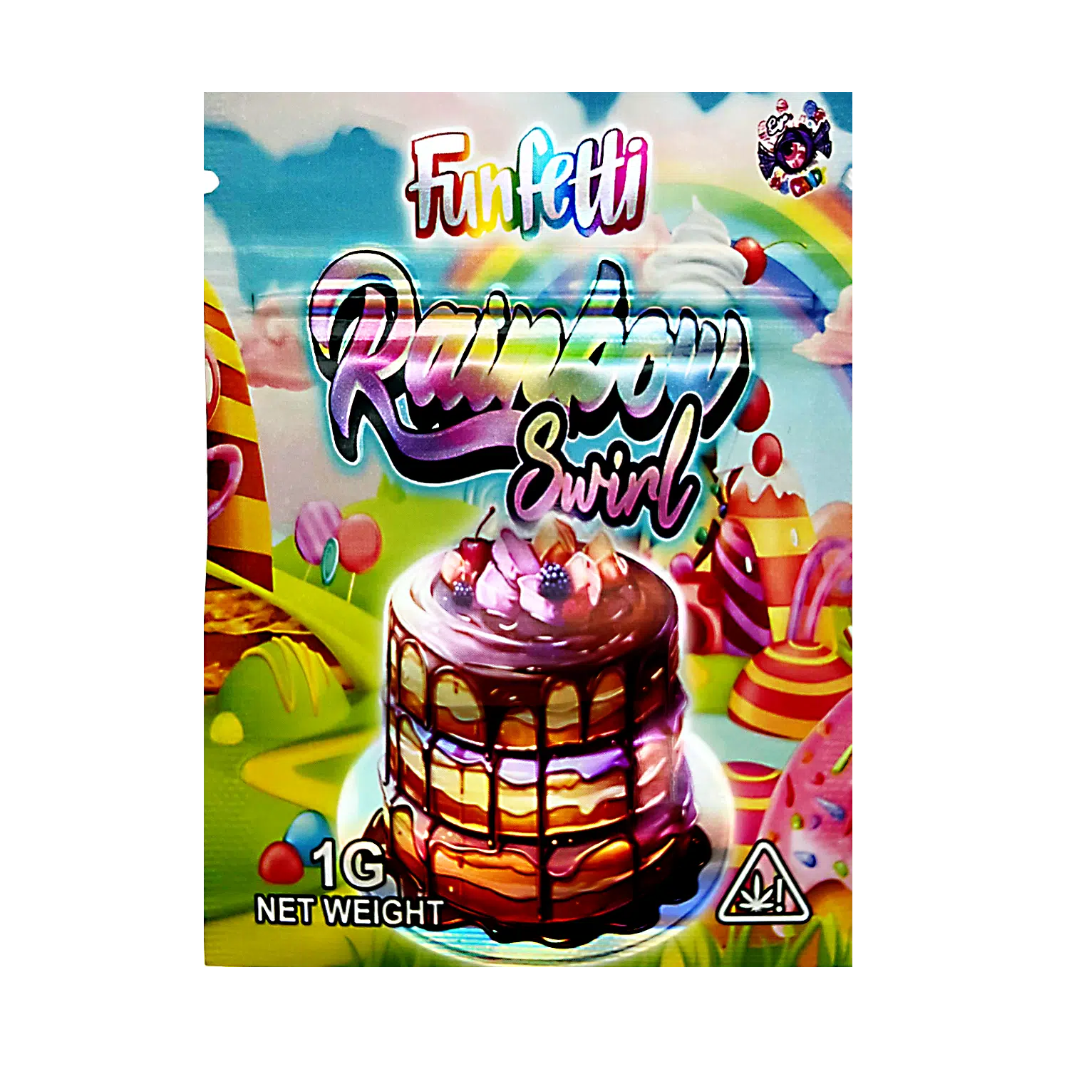 1 Gram Mylar Bag – Premium Smell-Proof Flower Packaging - Funfetti Rainbow Swirl (100 Count) CMB-1G-142