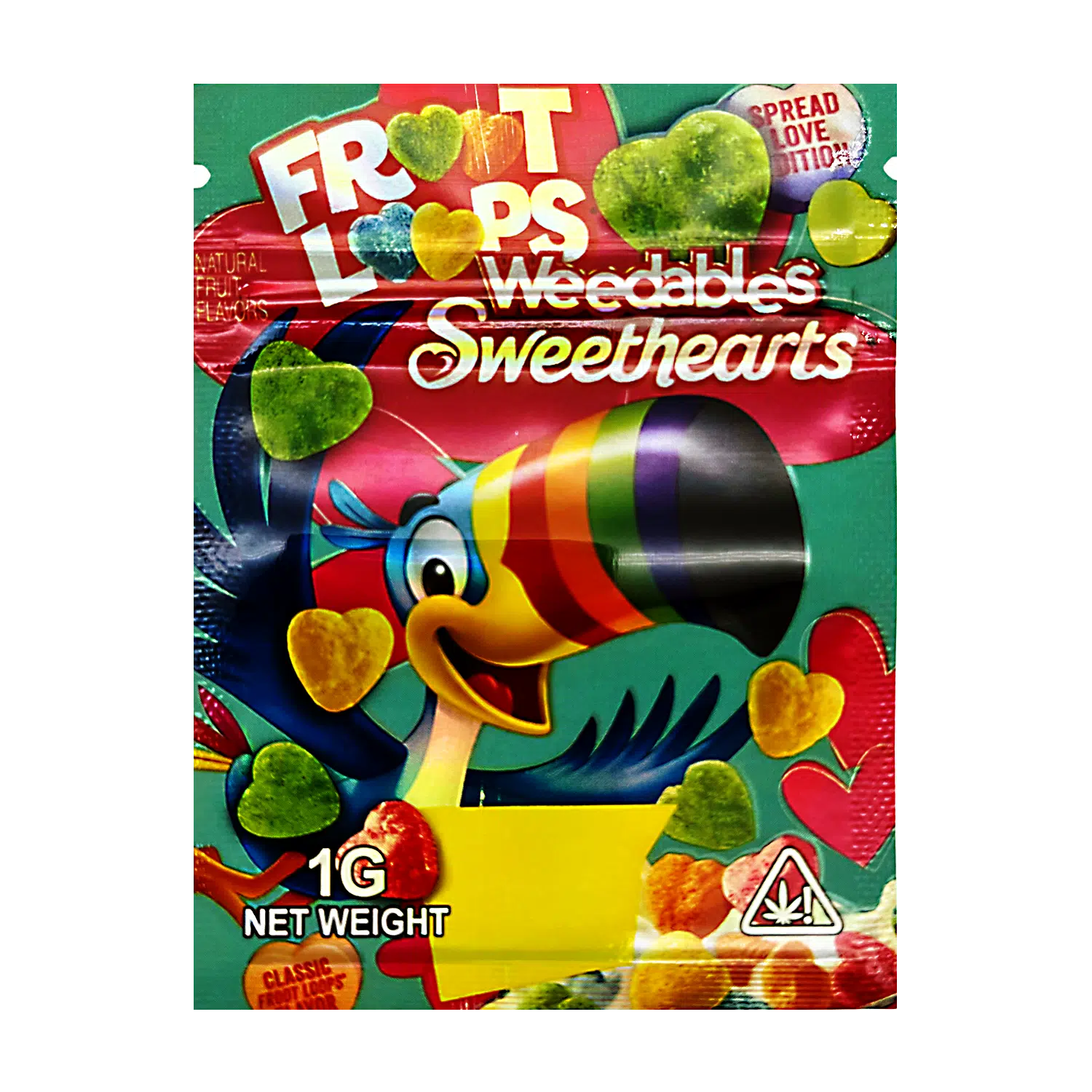 1 Gram Mylar Bag – Premium Smell-Proof Flower Packaging - Froot Loops Weedablers Sweethearts (100 Count) CMB-1G-148