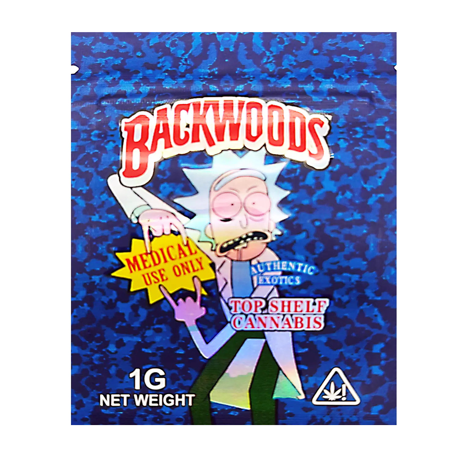 1 Gram Mylar Bag – Premium Smell-Proof Flower Packaging - Backwoods Rick and Morty (100 Count) CMB-1G-156