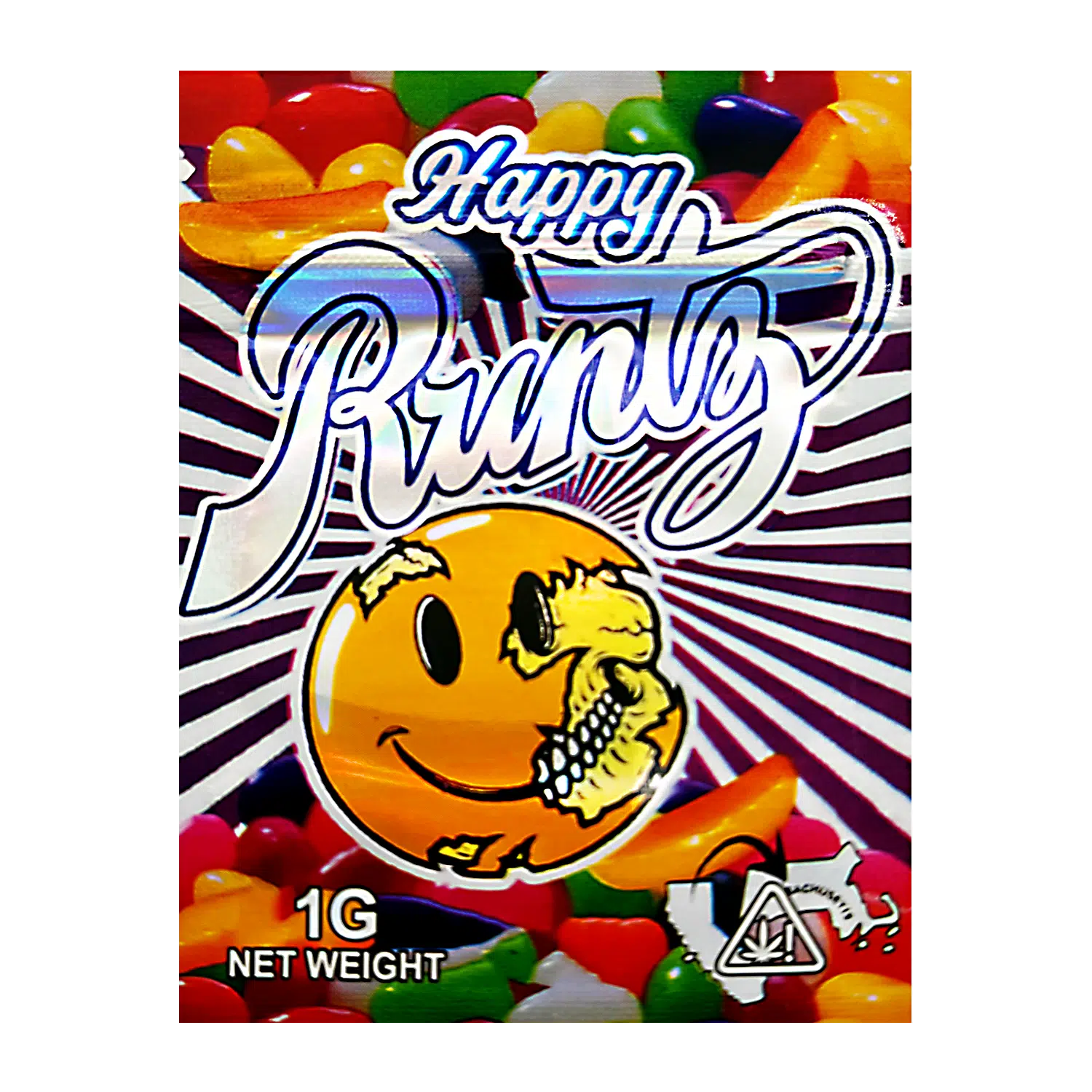 1 Gram Mylar Bag – Premium Smell-Proof Flower Packaging - Happy Runtz (100 Count) CMB-1G-161