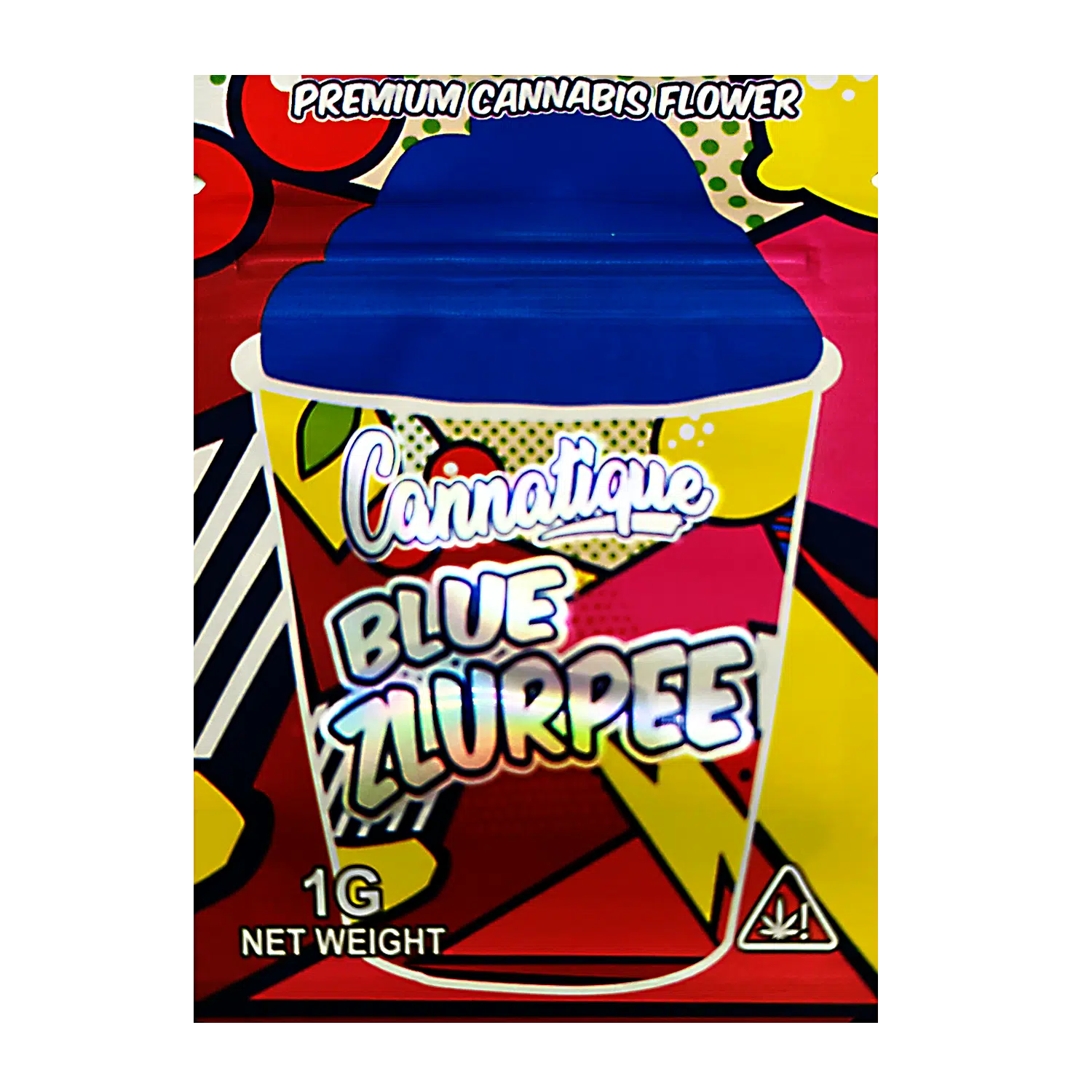 1 Gram Mylar Bag – Premium Smell-Proof Flower Packaging - Cannatique Blue Zlurpee (100 Count) CMB-1G-165