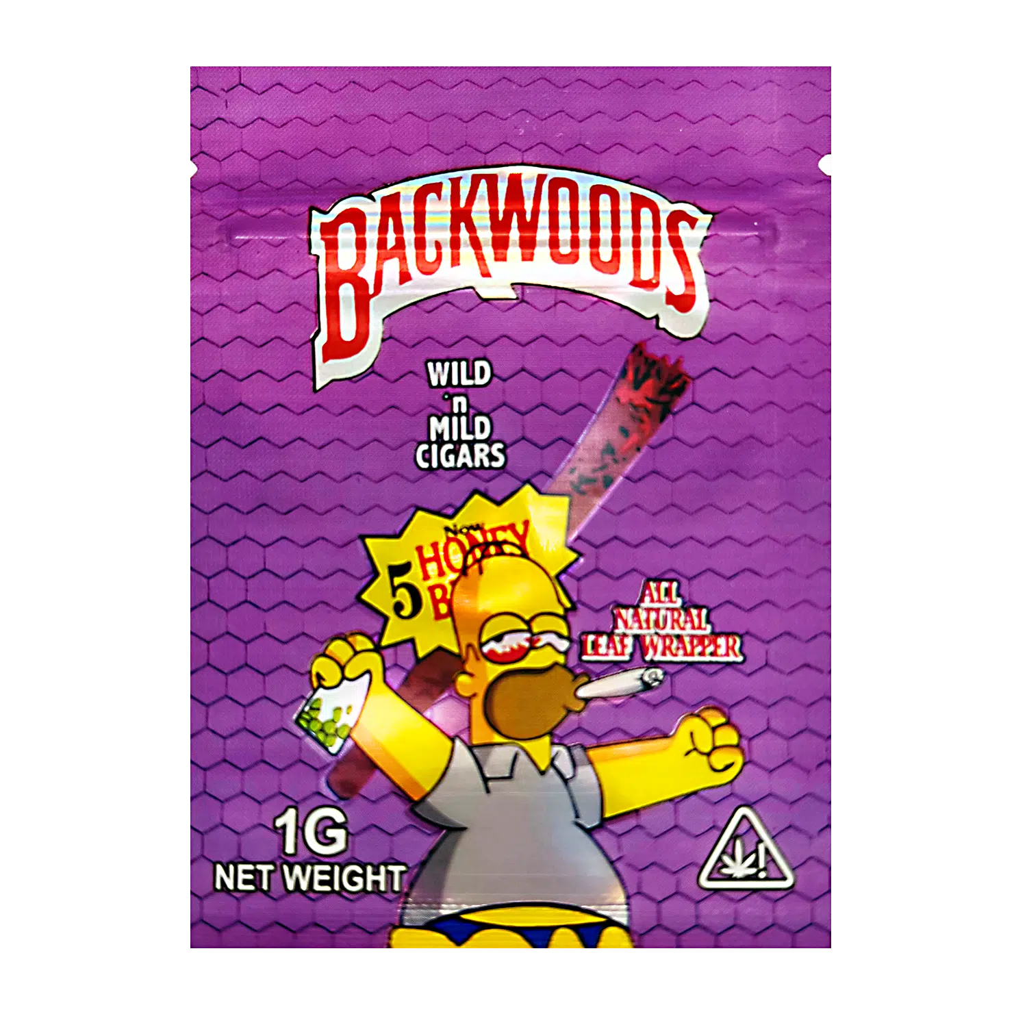 1 Gram Mylar Bag – Premium Smell-Proof Flower Packaging - Backwoods Homer Simpsons (100 Count) CMB-1G-184