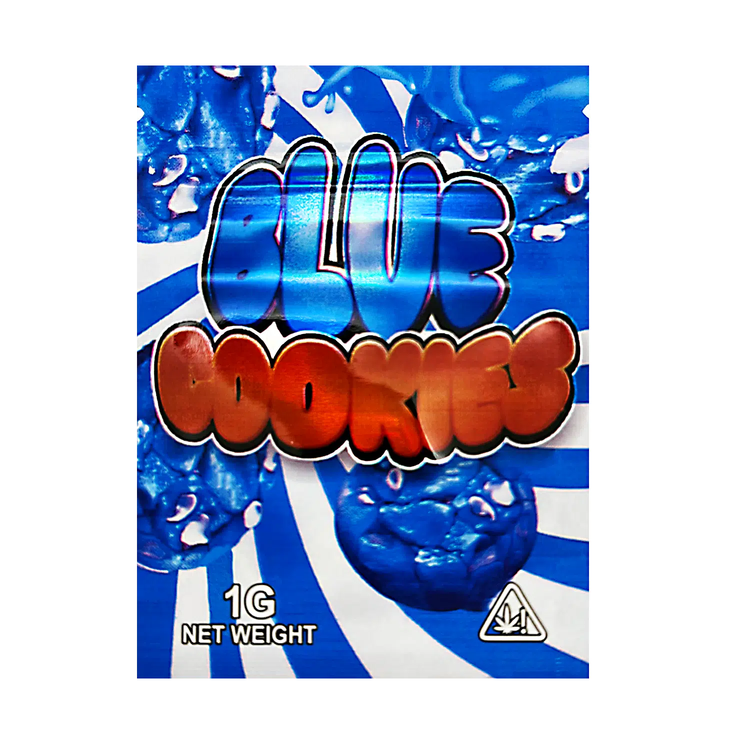 1 Gram Mylar Bag – Premium Smell-Proof Flower Packaging - Blue Cookies Stripe (100 Count) CMB-1G-199