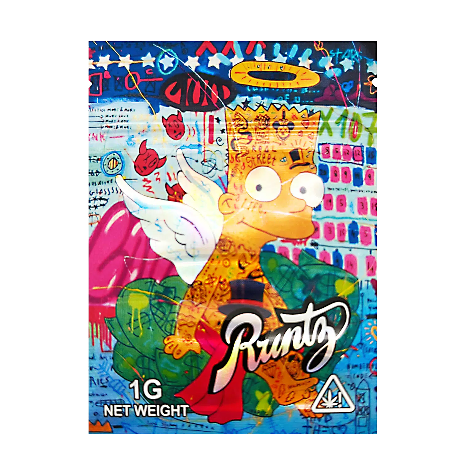 1 Gram Mylar Bag – Premium Smell-Proof Flower Packaging - Bart Simpson Runtz (100 Count) CMB-1G-203