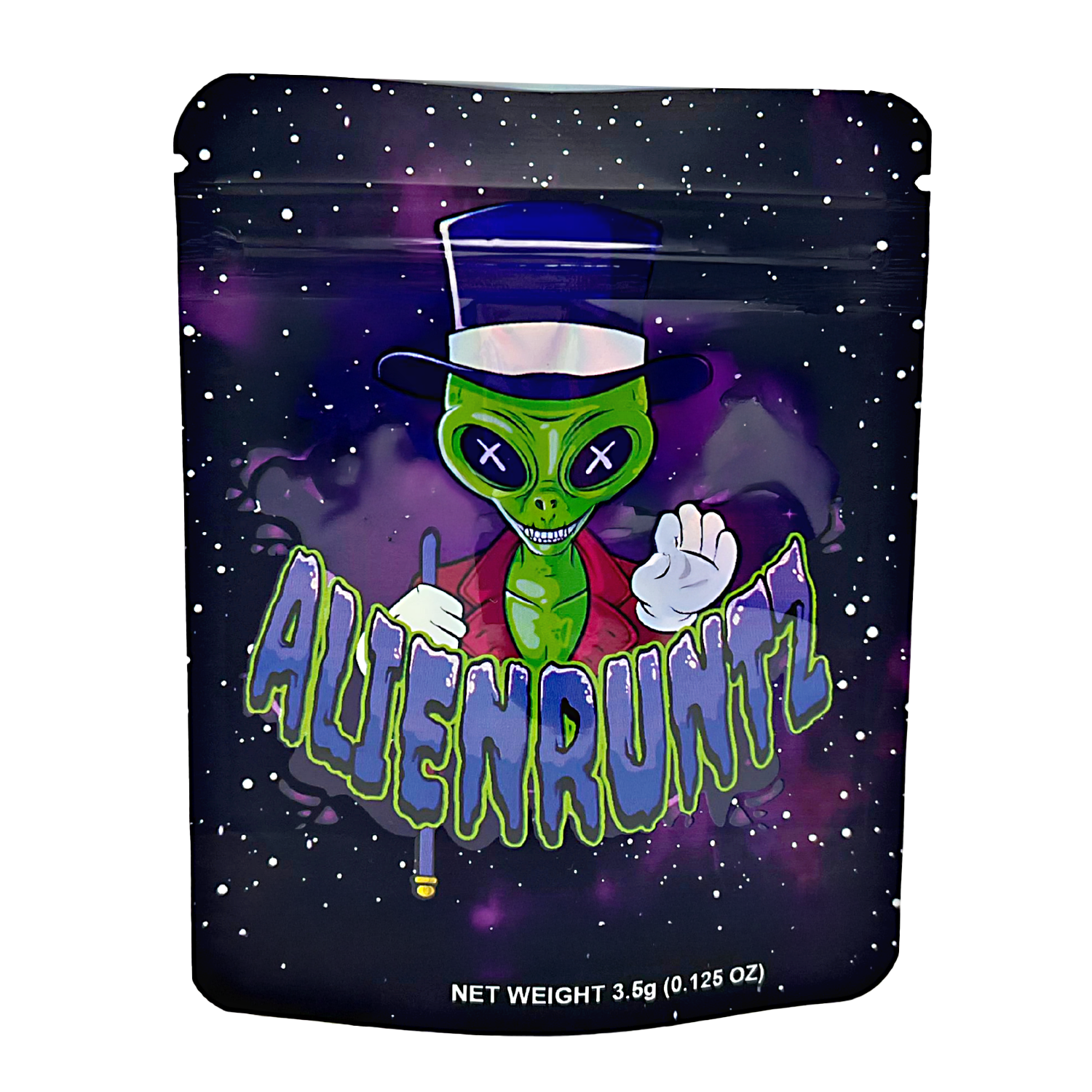 3.5 Gram Mylar Bag – Premium Smell-Proof Packaging - Alien Runtz (50 Count) CMB-35G-008