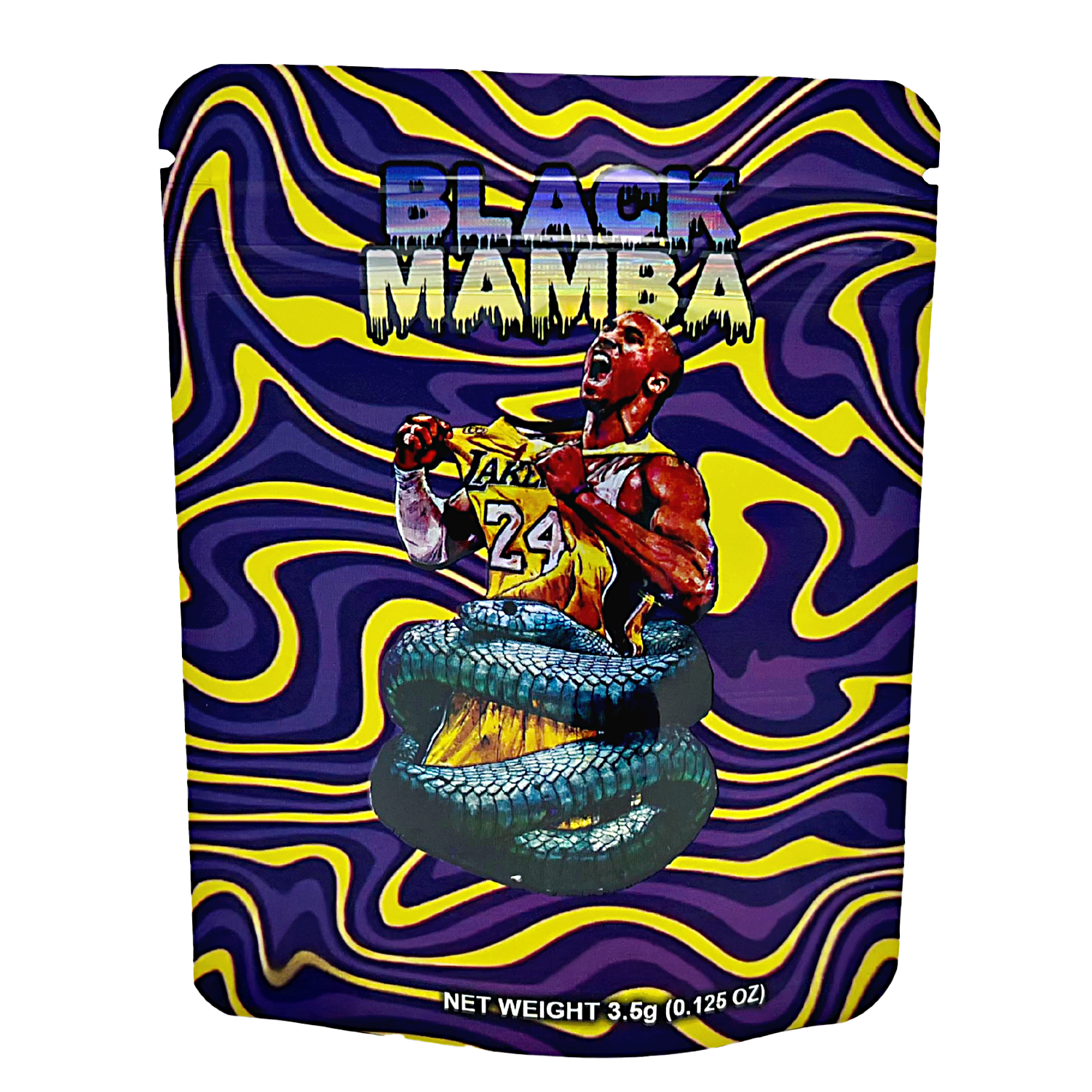 3.5 Gram Mylar Bag – Premium Smell-Proof Packaging - Black Mamba (50 Count) CMB-35G-014