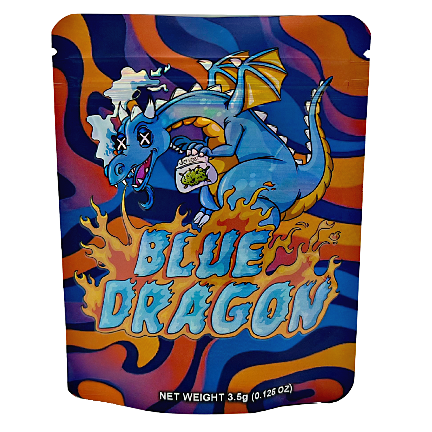 3.5 Gram Mylar Bag – Premium Smell-Proof Packaging - Blue Dragon (50 Count) CMB-35G-015