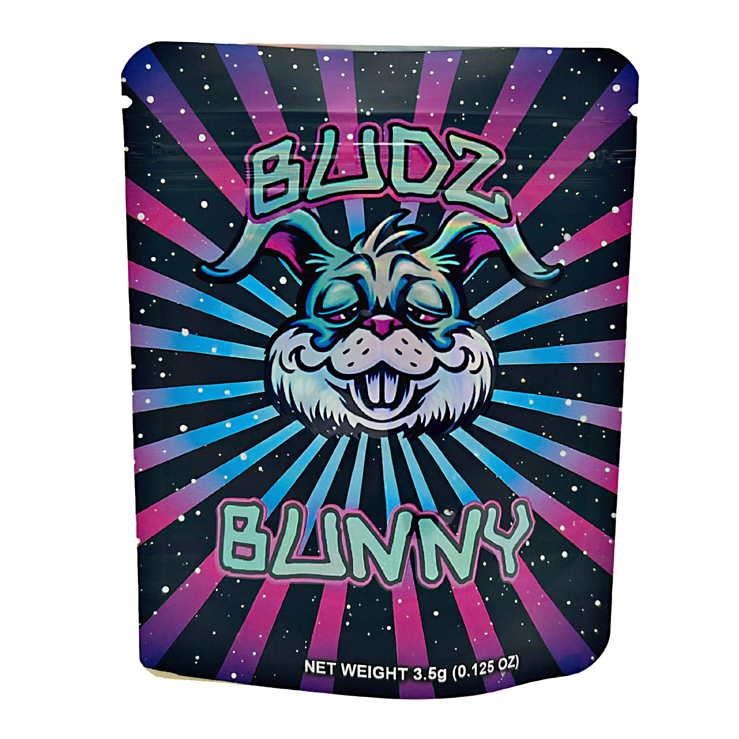 3.5 Gram Mylar Bag – Premium Smell-Proof Packaging - Budz Bunny (50 Count) CMB-35G-019