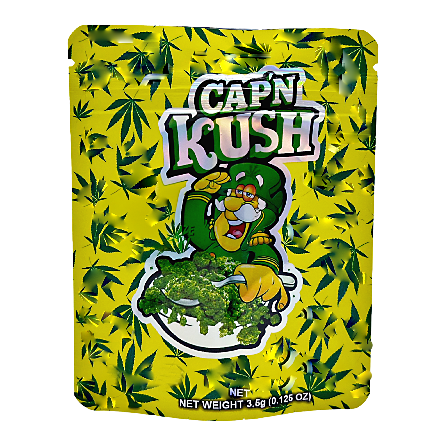 3.5 Gram Mylar Bag – Premium Smell-Proof Packaging - Cap'n Kush (50 Count) CMB-35G-022