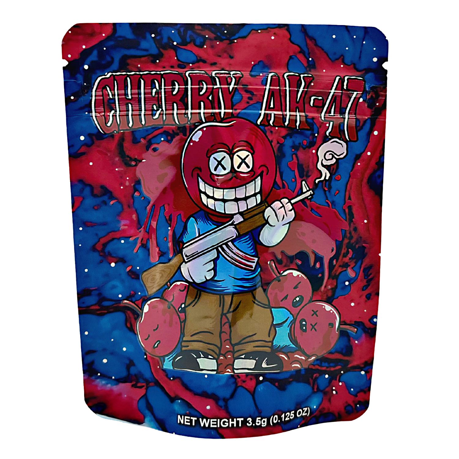 3.5 Gram Mylar Bag – Premium Smell-Proof Packaging - Cherry AK-47 (50 Count) CMB-35G-026