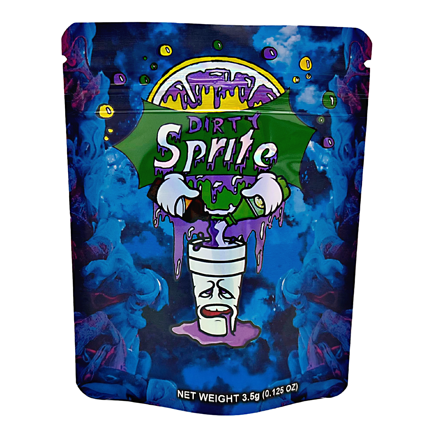 3.5 Gram Mylar Bag – Premium Smell-Proof Packaging - Dirty Sprite (50 Count) CMB-35G-032
