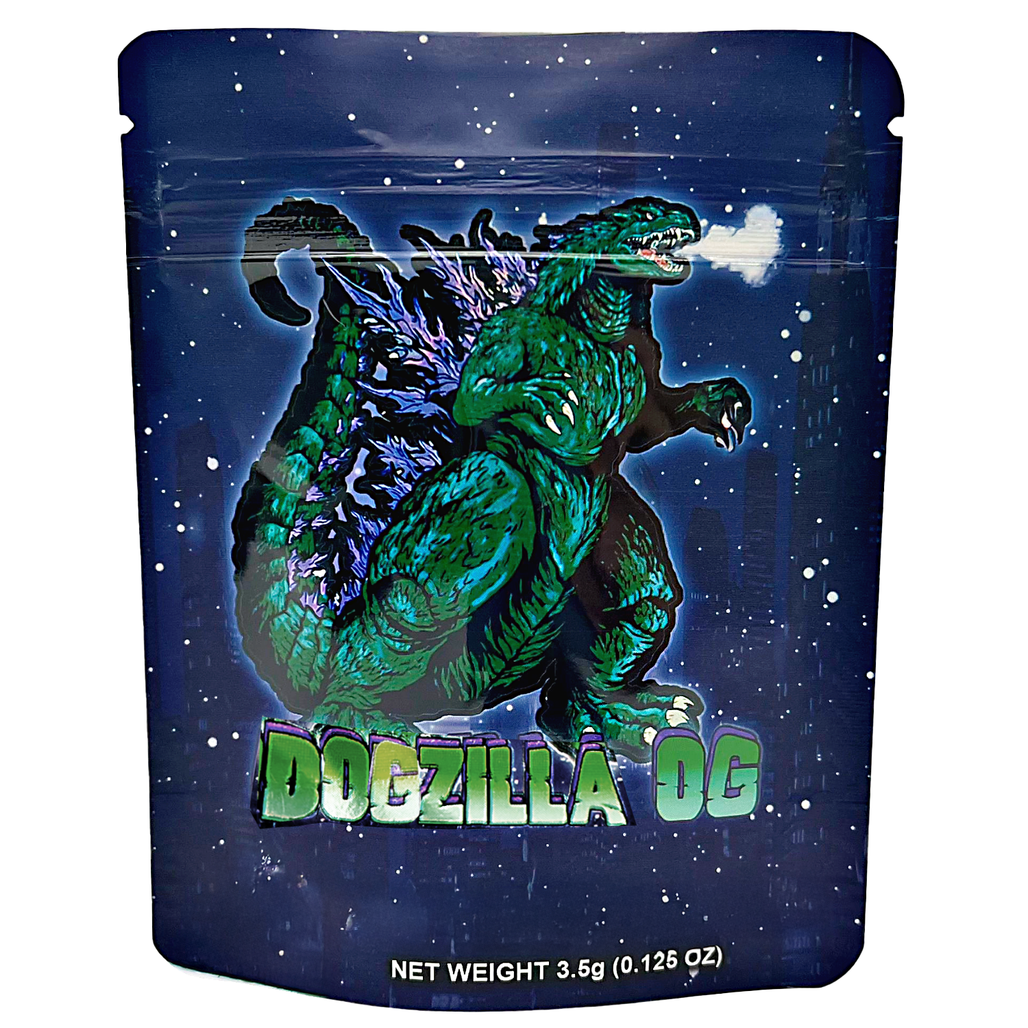 3.5 Gram Mylar Bag – Premium Smell-Proof Packaging - Dogzilla OG (50 Count) CMB-35G-042