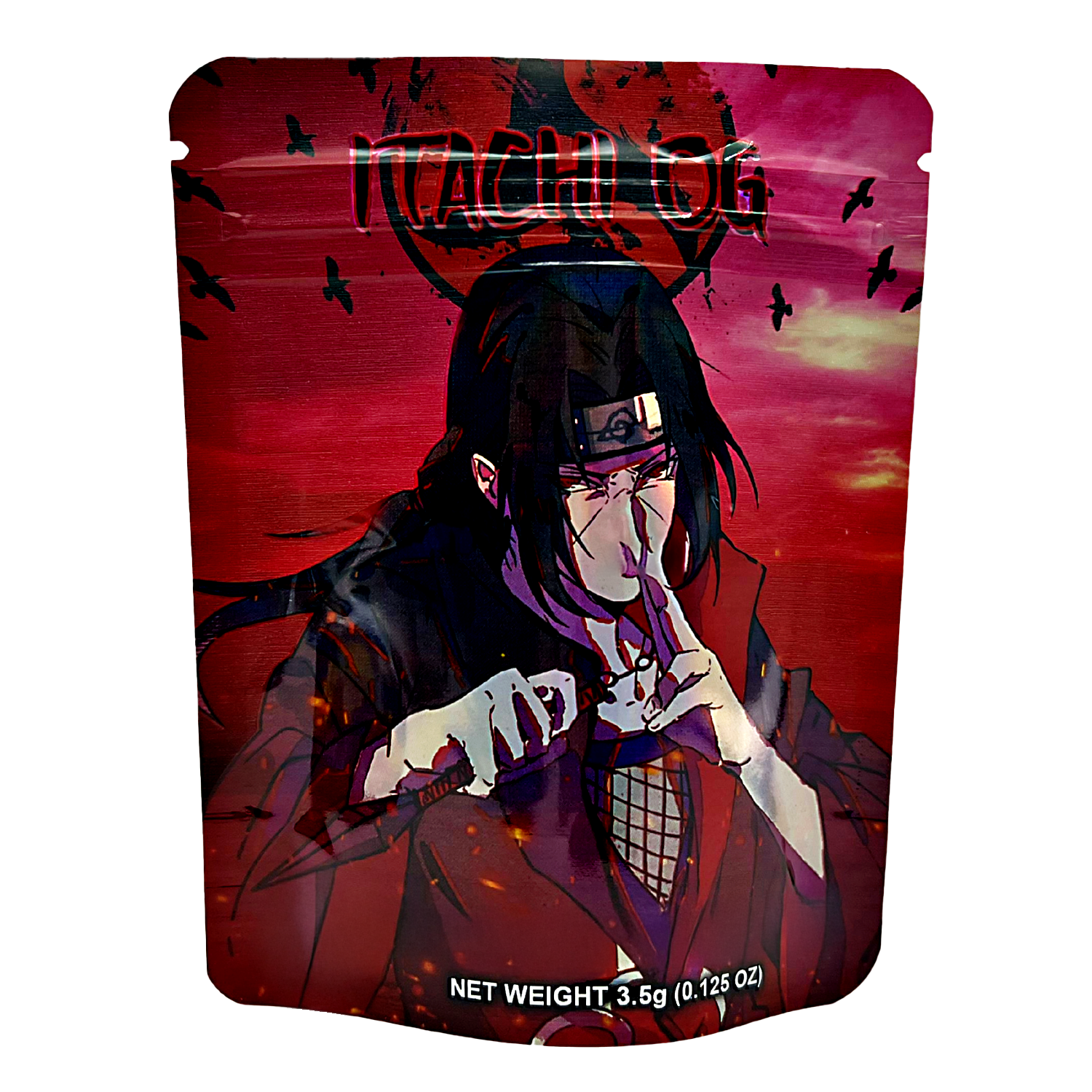 3.5 Gram Mylar Bag – Premium Smell-Proof Packaging - Itachi OG (50 Count) CMB-35G-051