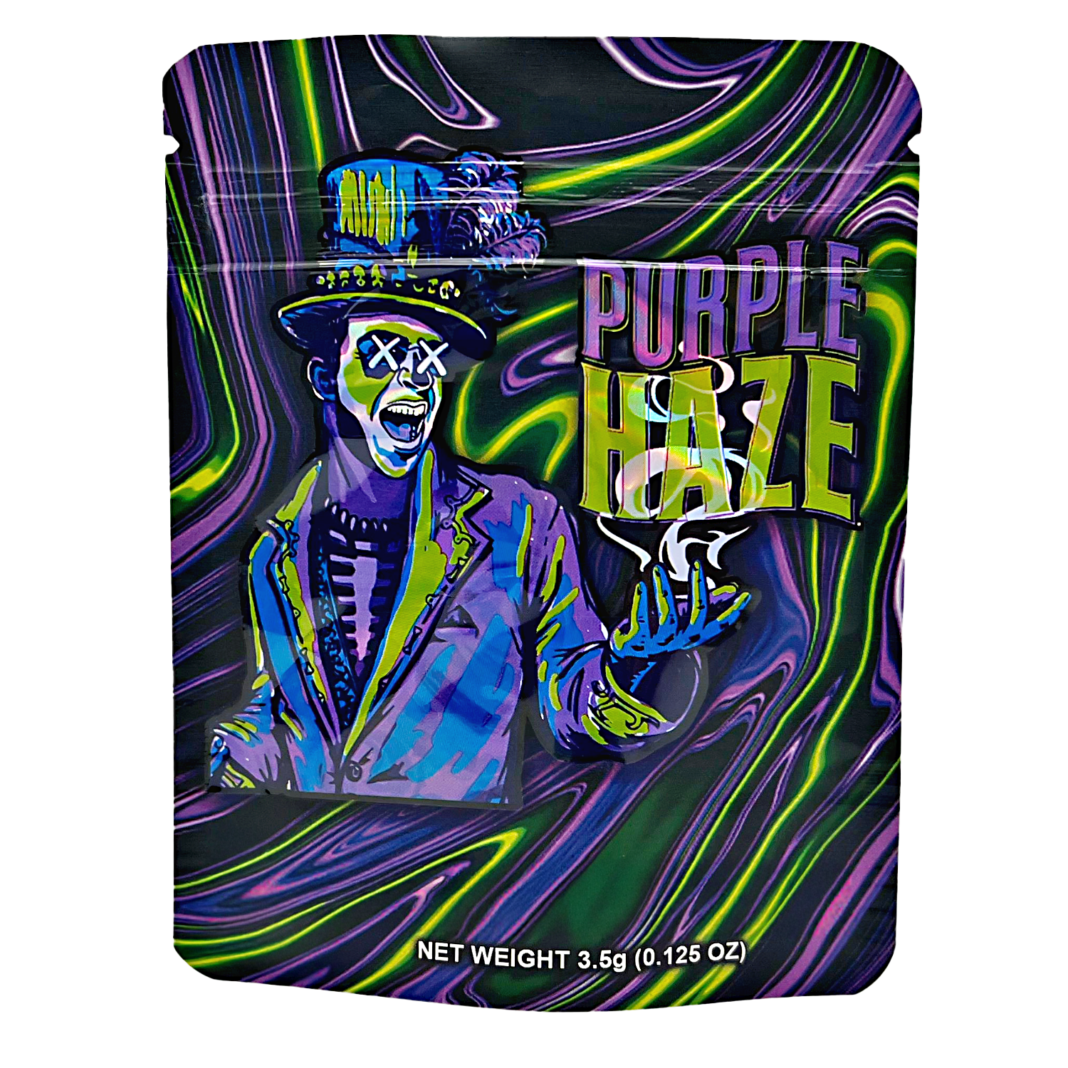 3.5 Gram Mylar Bag – Premium Smell-Proof Packaging - Purple Haze Voodoo (50 Count) CMB-35G-080