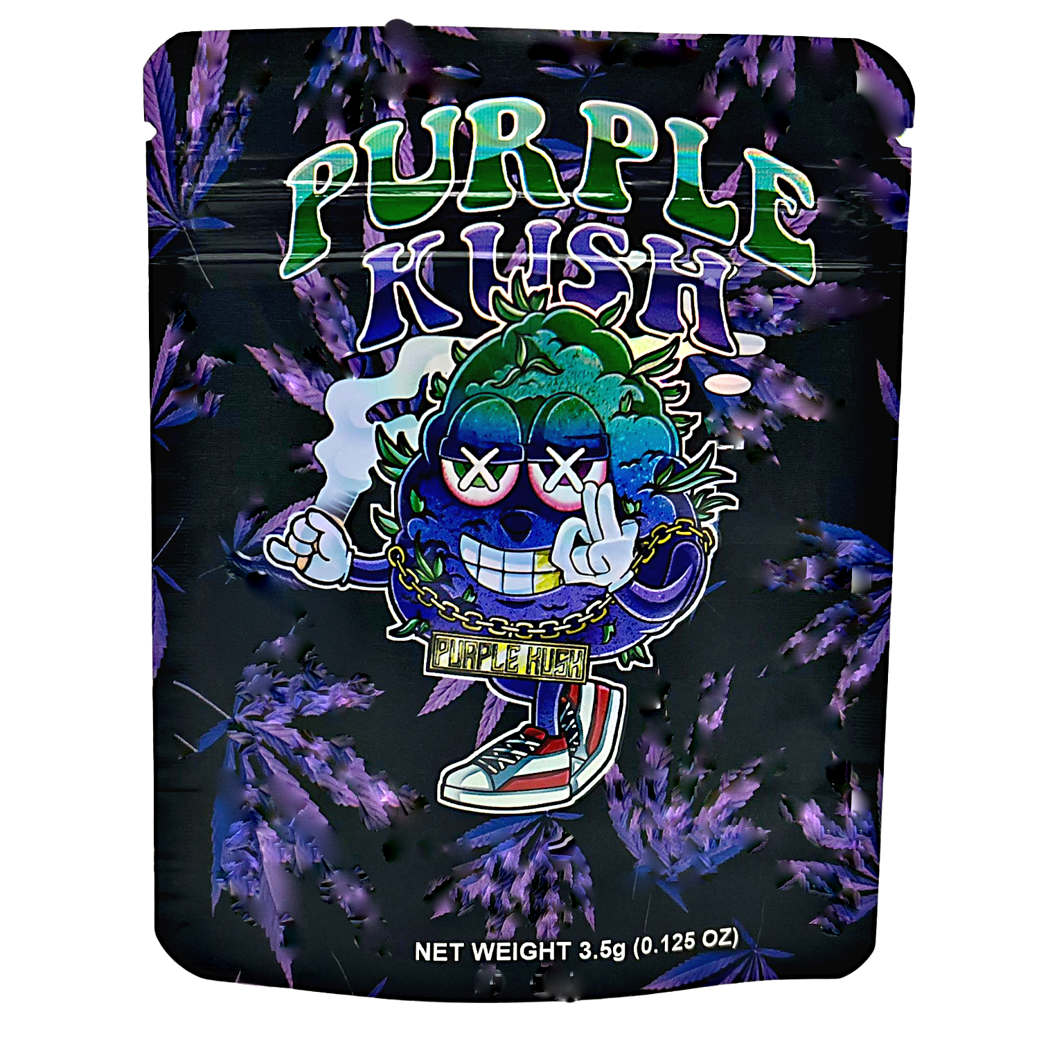 3.5 Gram Mylar Bag – Premium Smell-Proof Packaging - Purple Kush (50 Count) CMB-35G-082