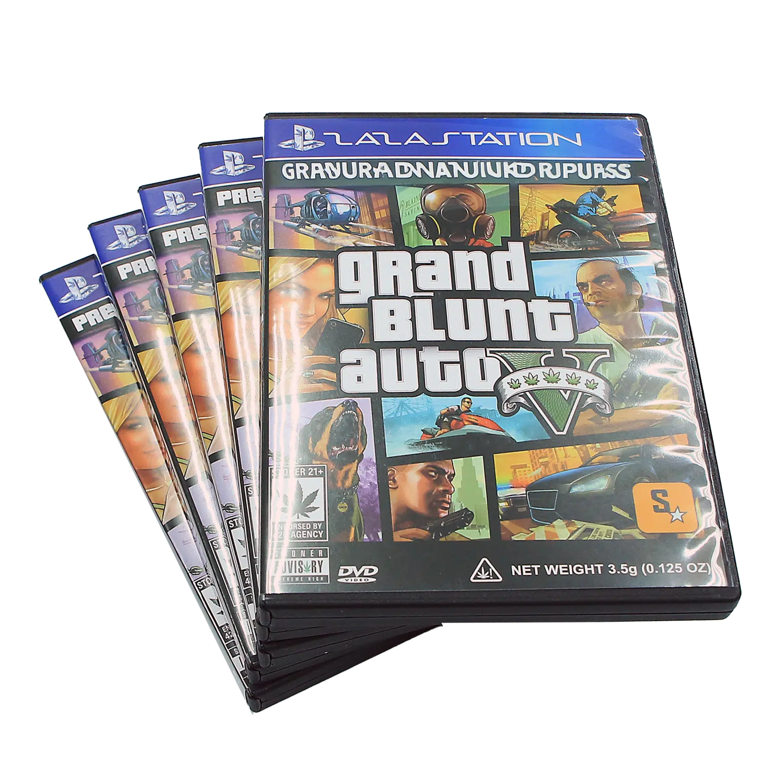 (5-Pack) 3.5 Gram Mylar Bag – Premium Mylar Bag + DVD Case Set - DVD-MB-017