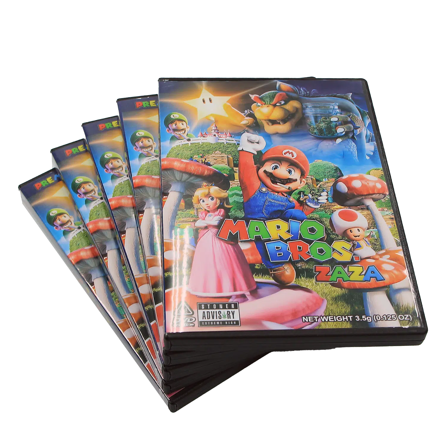 (5-Pack) 3.5 Gram Mylar Bag – Premium Mylar Bag + DVD Case Set - DVD-MB-023