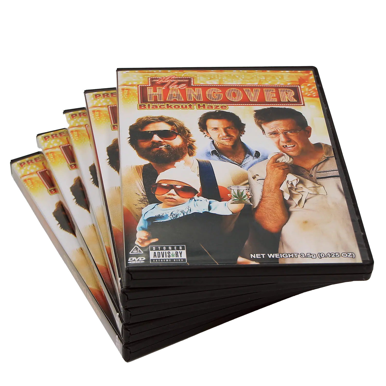 (5-Pack) 3.5 Gram Mylar Bag – Premium Mylar Bag + DVD Case Set - DVD-MB-043