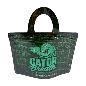 3.5g Handbag Shaped Mylar Bag (50 Count) Gator Breath - HBMB-35-002