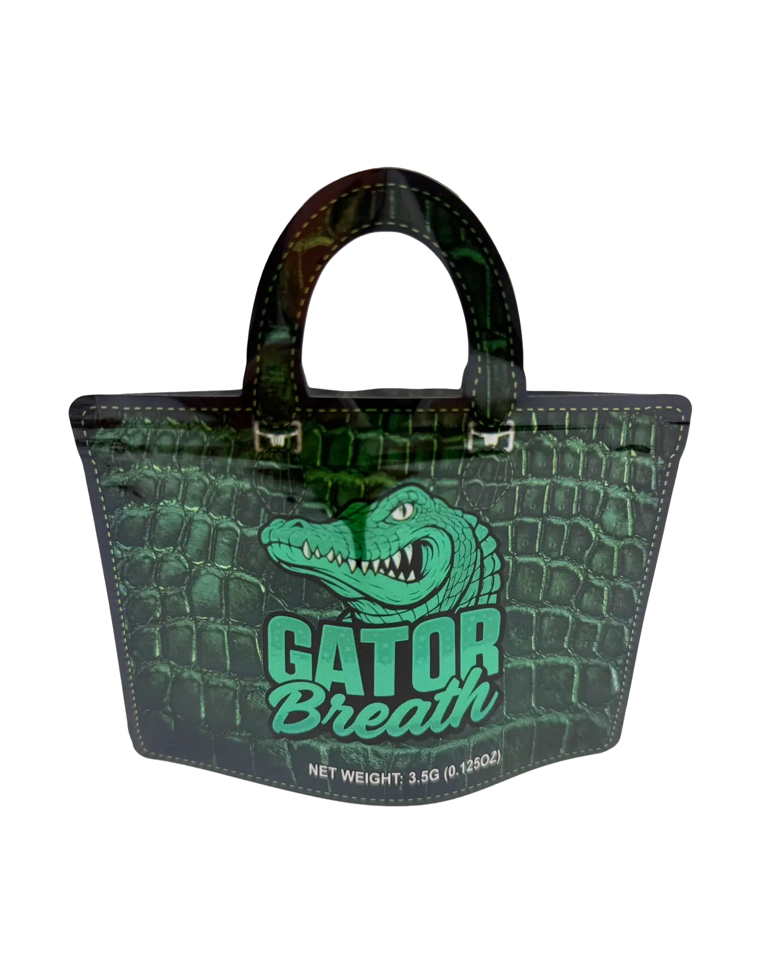 3.5g Handbag Shaped Mylar Bag (50 Count) Gator Breath - HBMB-35-002